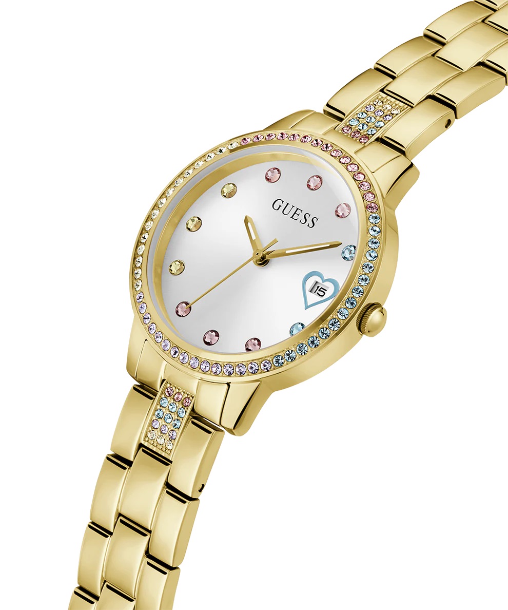 Đồng hồ đeo tay nữ Guess Ladies Gold Tone Date Watch GW0657L2 11