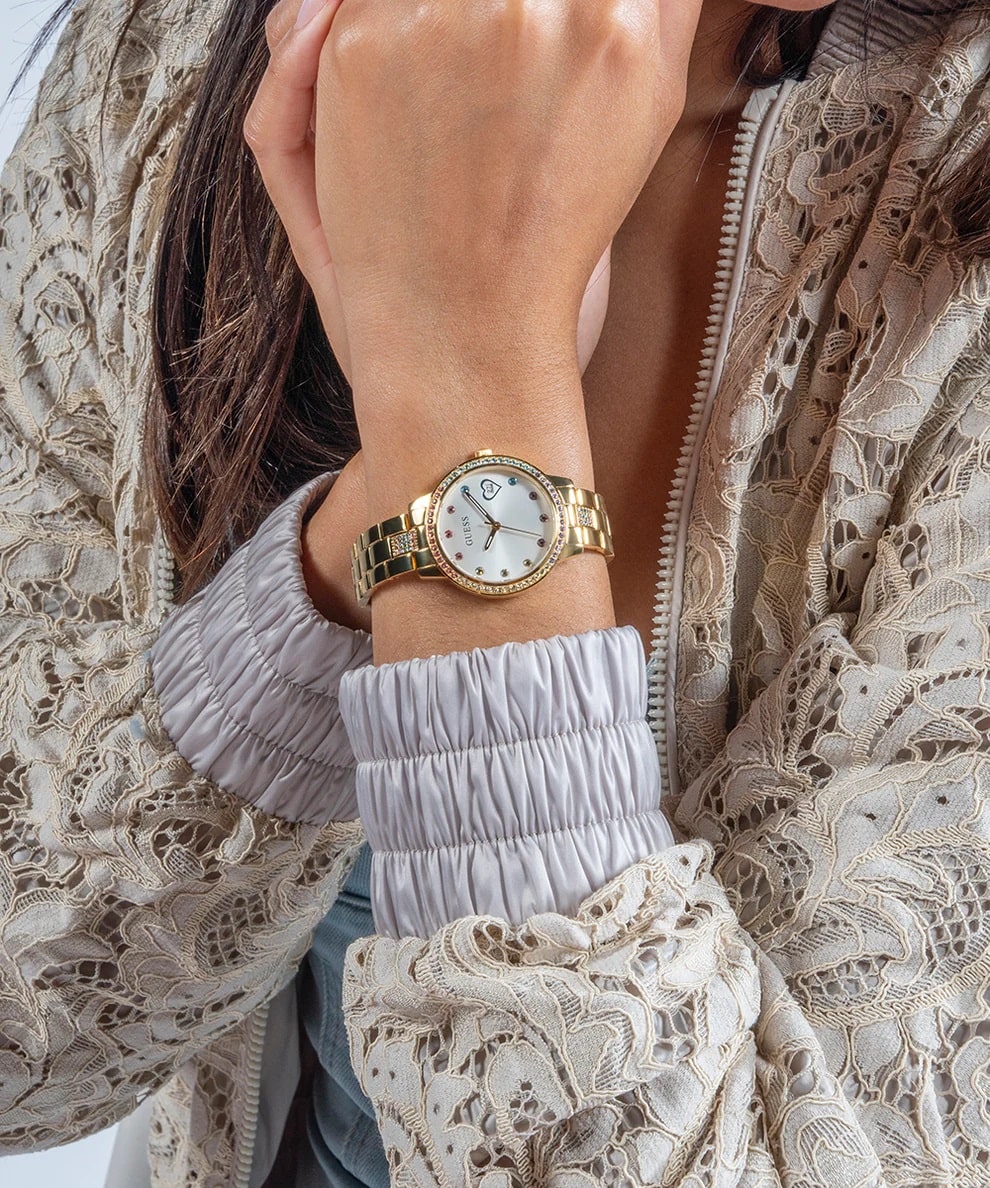 Đồng hồ đeo tay nữ Guess Ladies Gold Tone Date Watch GW0657L2 12
