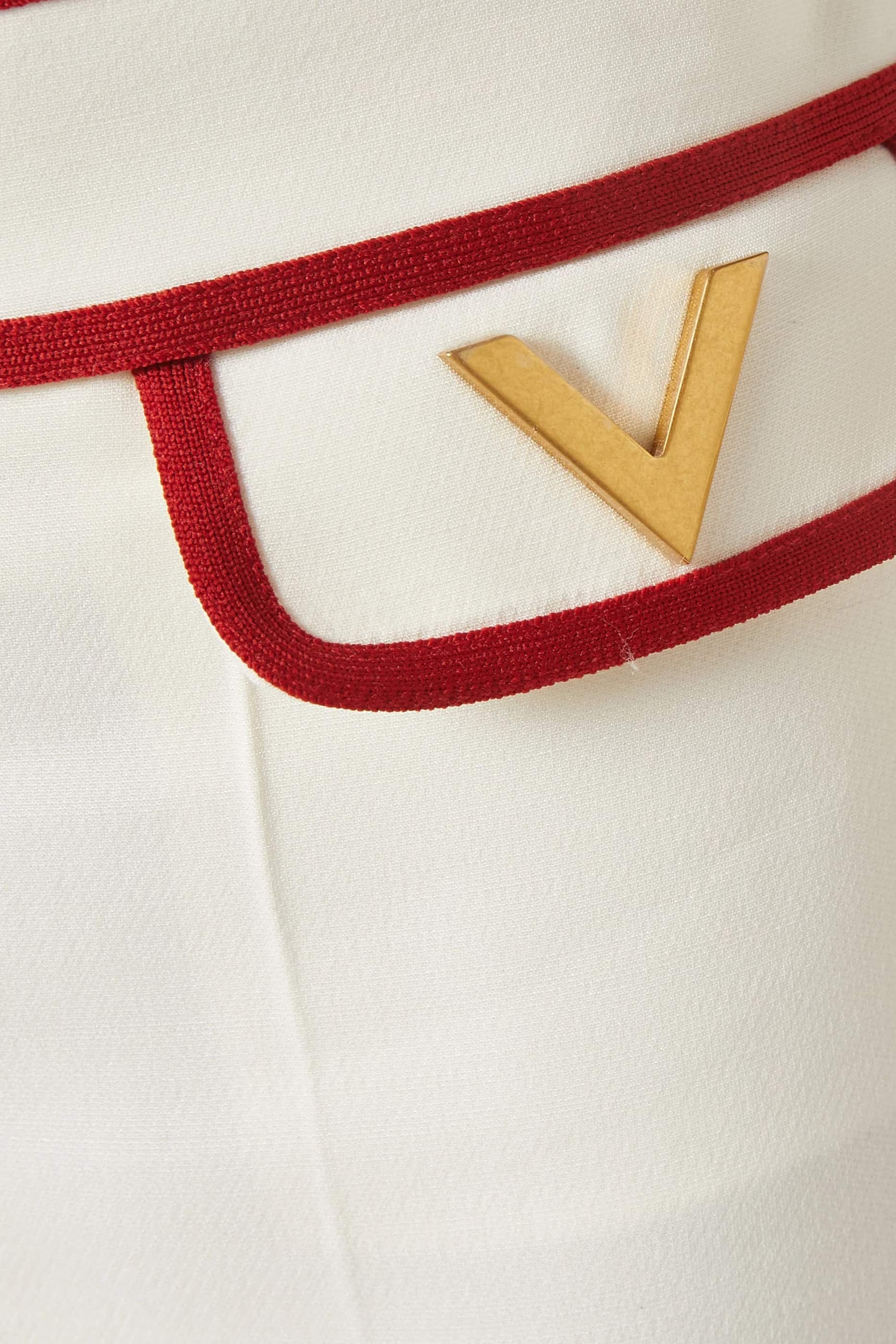 Quần dài suông nữ Valentino Crepe Couture Pants with V Gold 5