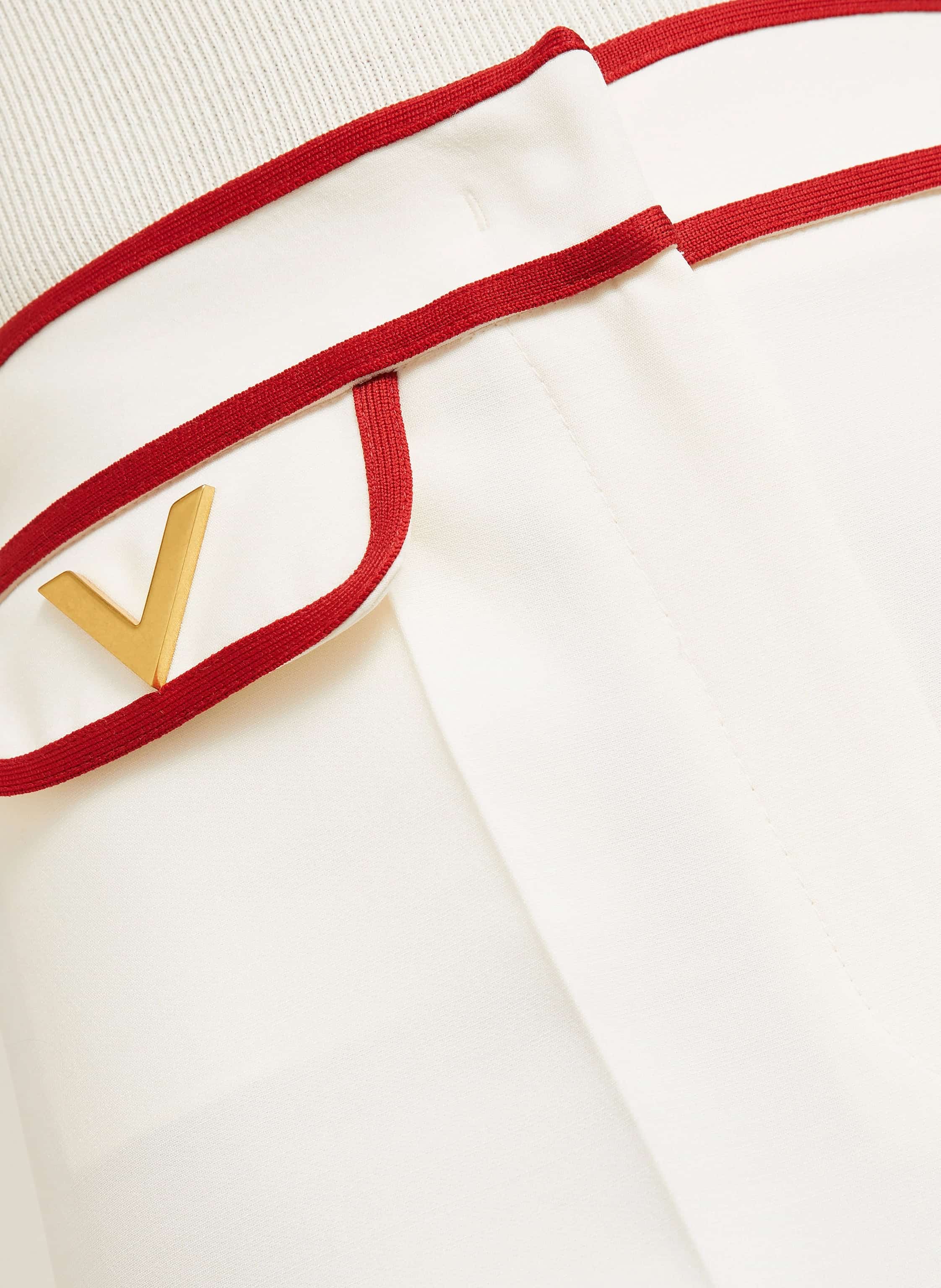 Quần dài suông nữ Valentino Crepe Couture Pants with V Gold 6