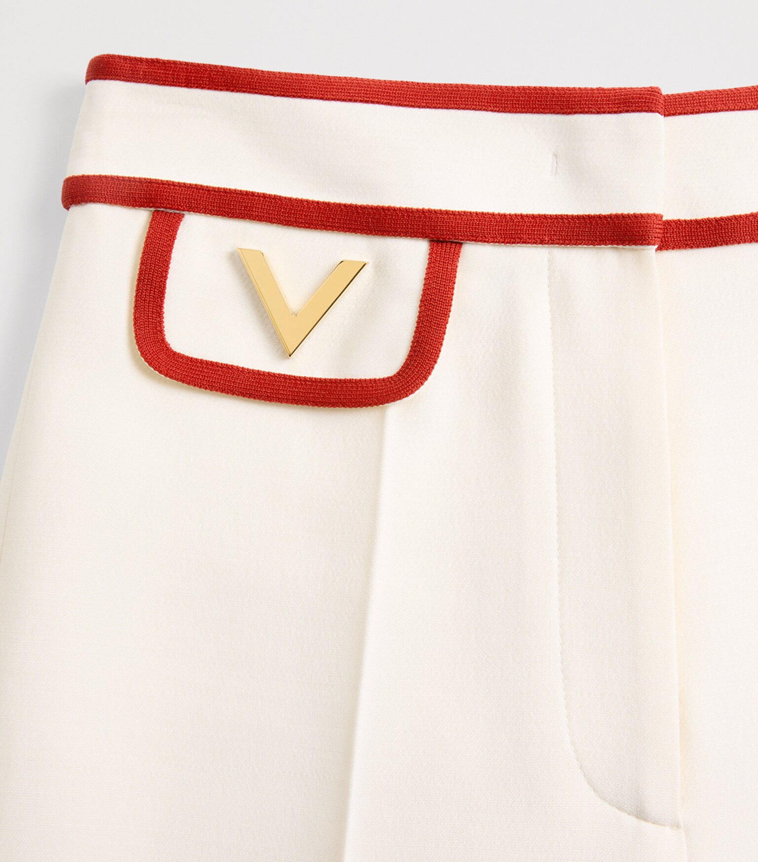 Quần dài suông nữ Valentino Crepe Couture Pants with V Gold 11