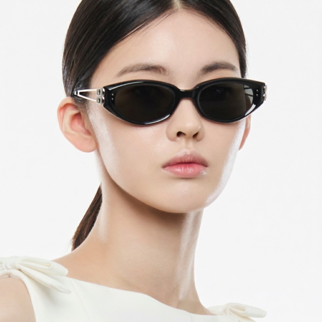 Mắt kính Gentle Monster Kunst 01 Sophisticated Cat-eye Sunglasses in Black 13