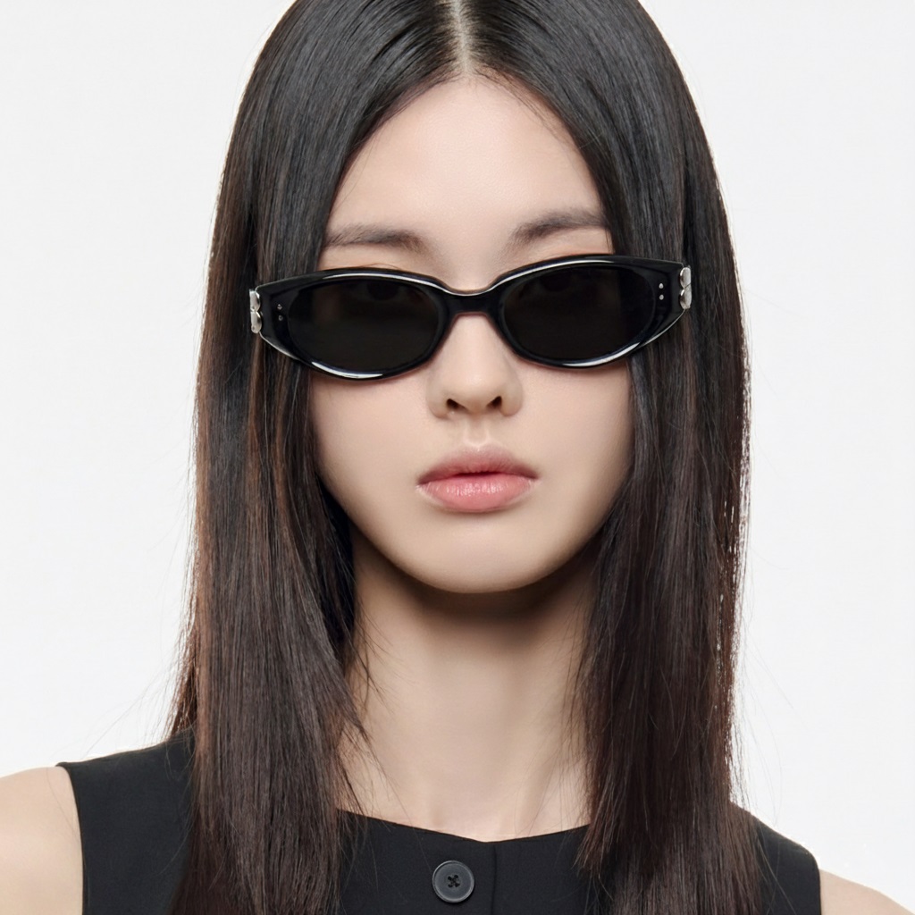 Mắt kính Gentle Monster Kunst 01 Sophisticated Cat-eye Sunglasses in Black 17