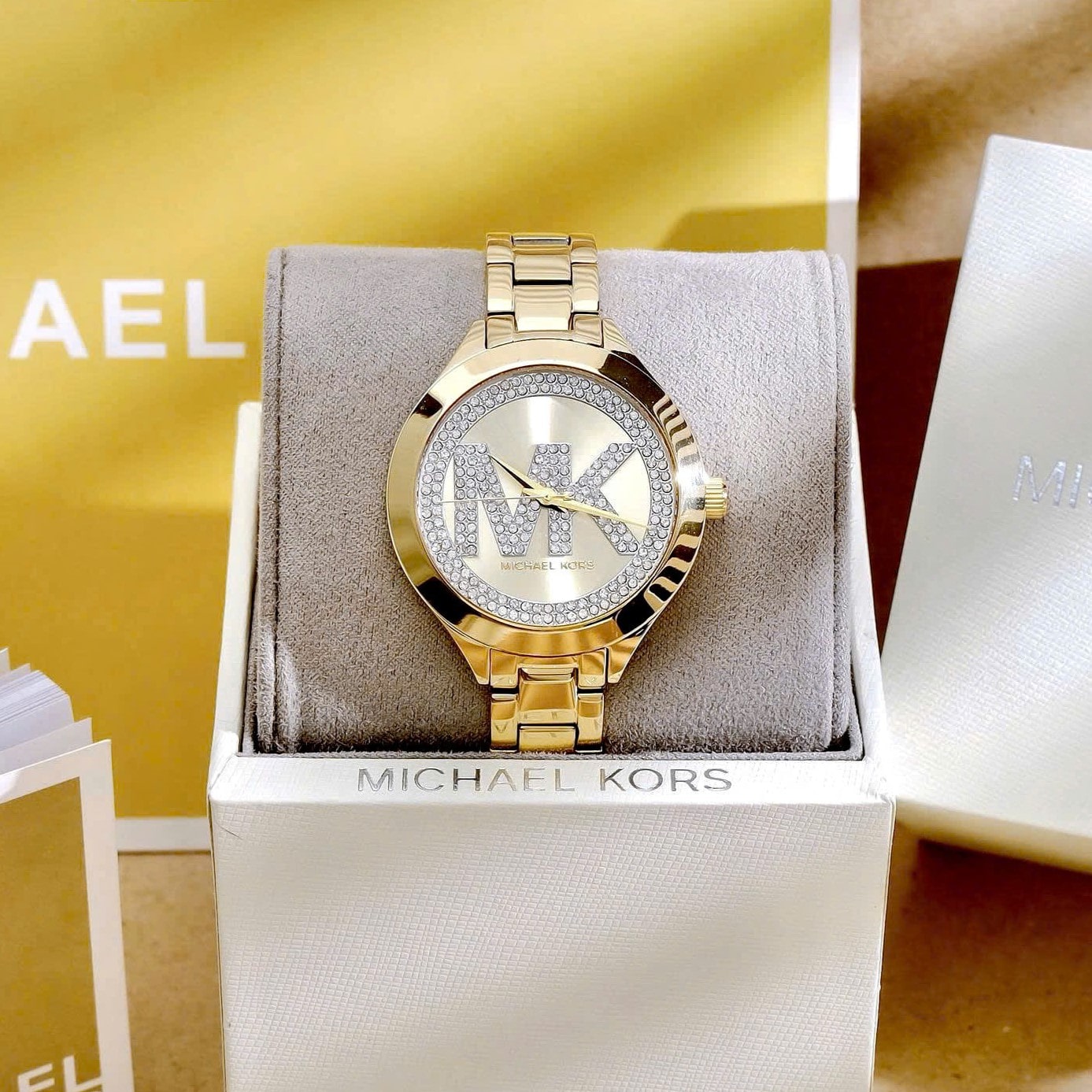 Đồng hồ đeo tay nữ Michael Kors Aspyn Watch In Gold Tone With Pavé MKO1106 2