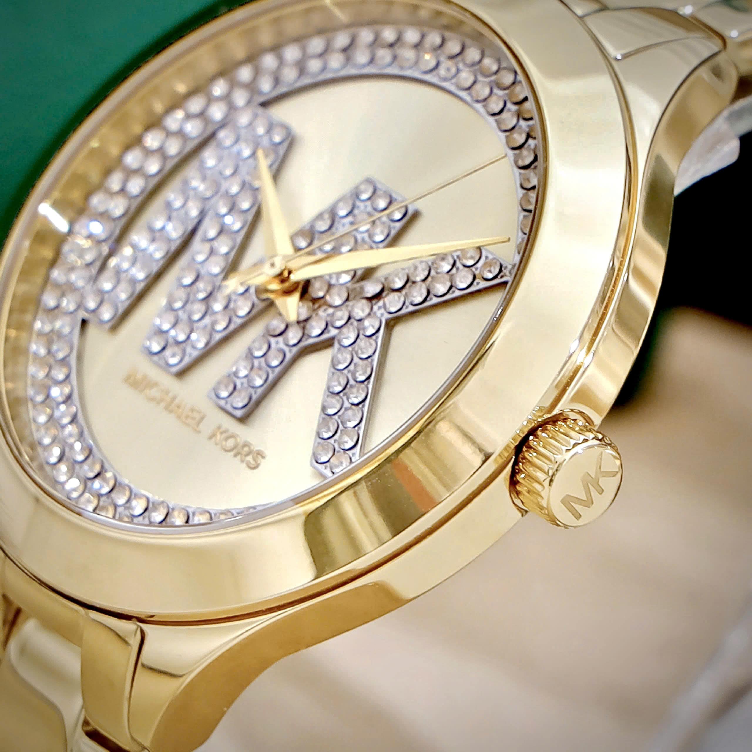 Đồng hồ đeo tay nữ Michael Kors Aspyn Watch In Gold Tone With Pavé MKO1106 4