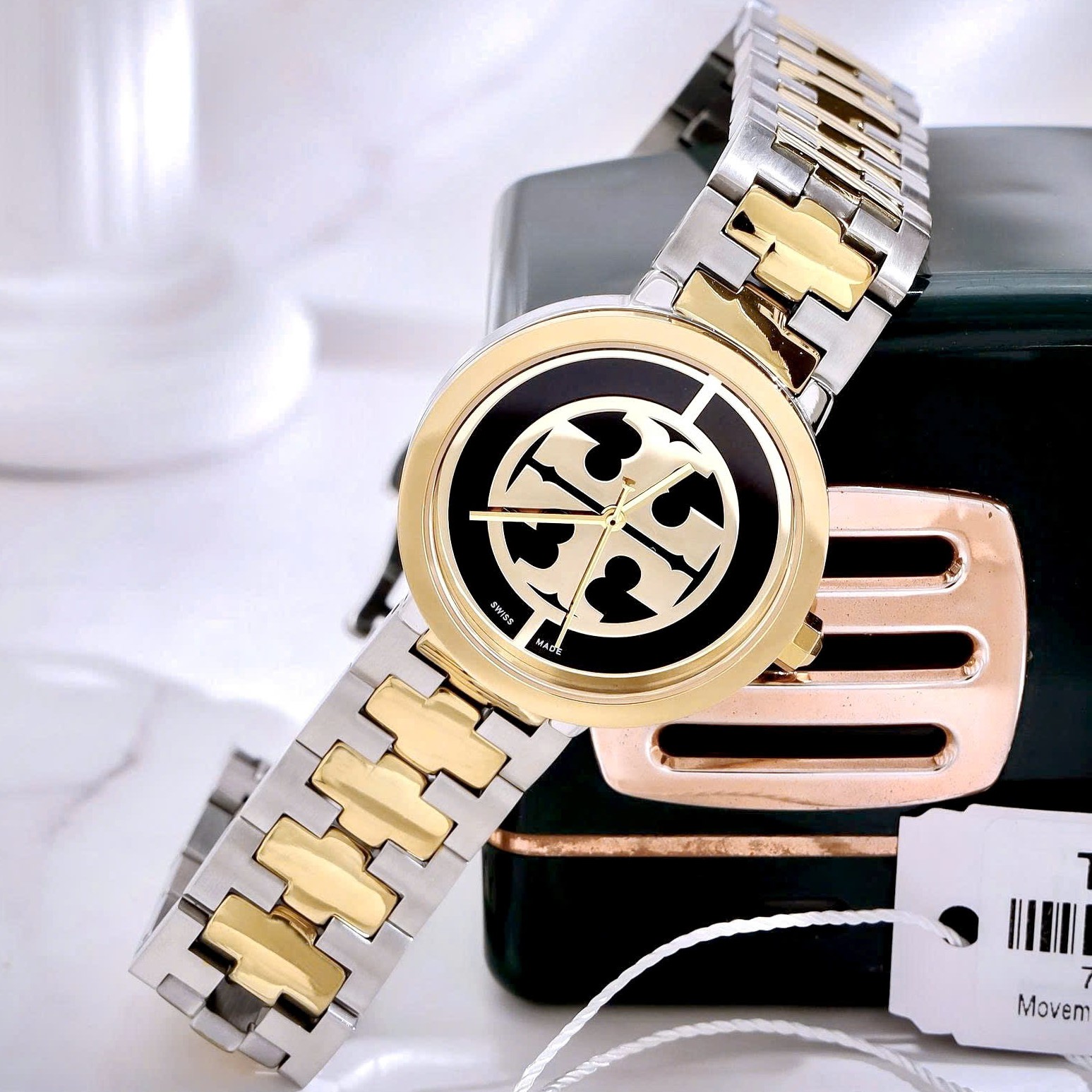 Đồng hồ đeo tay nữ Tory Burch Reva Watch Two-tone Gold Stainless Steel TBW4016 15
