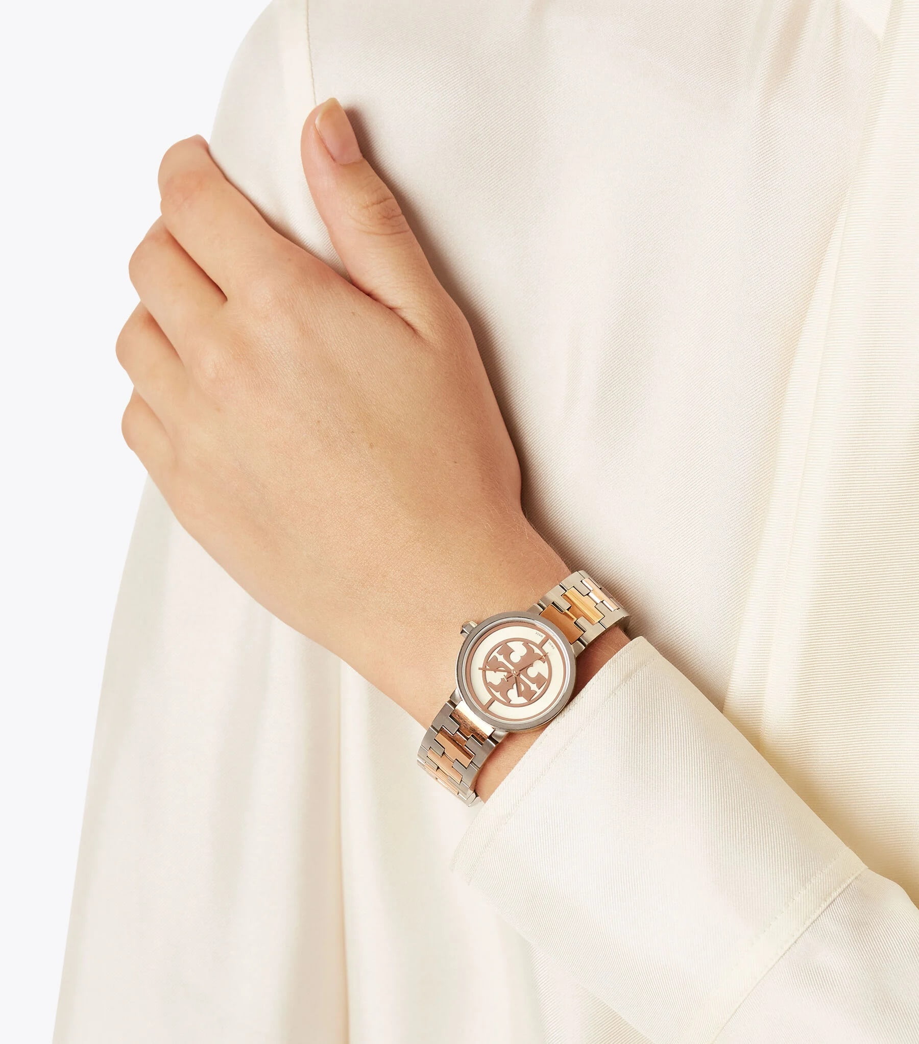 Đồng hồ đeo tay nữ Tory Burch Reva Watch Two-tone Gold Stainless Steel TBW4016 19