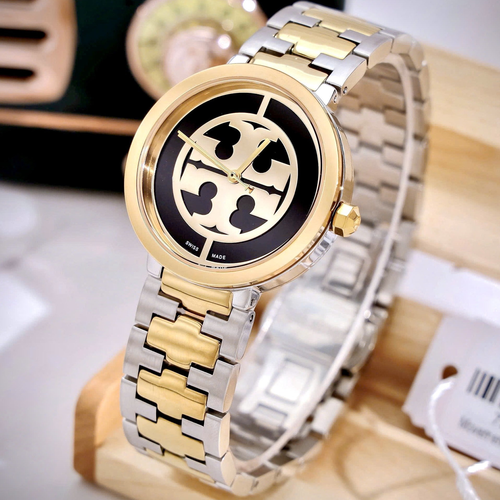 Đồng hồ đeo tay nữ Tory Burch Reva Watch Two-tone Gold Stainless Steel TBW4016 20