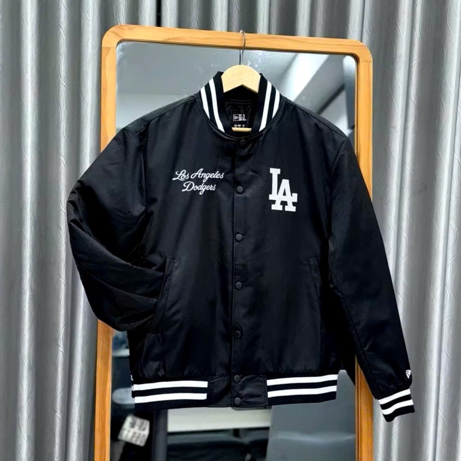 Áo Khoác unisex Bomber New Era LA Los Angeles Dodgers Black 5