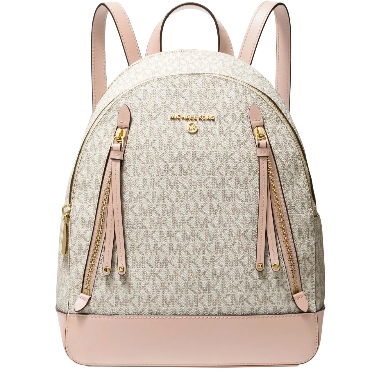 Balo Michael Kors Brooklyn Medium Monogram Backpack Vanilla White Nude Pink 30H1GBNB2B173 1