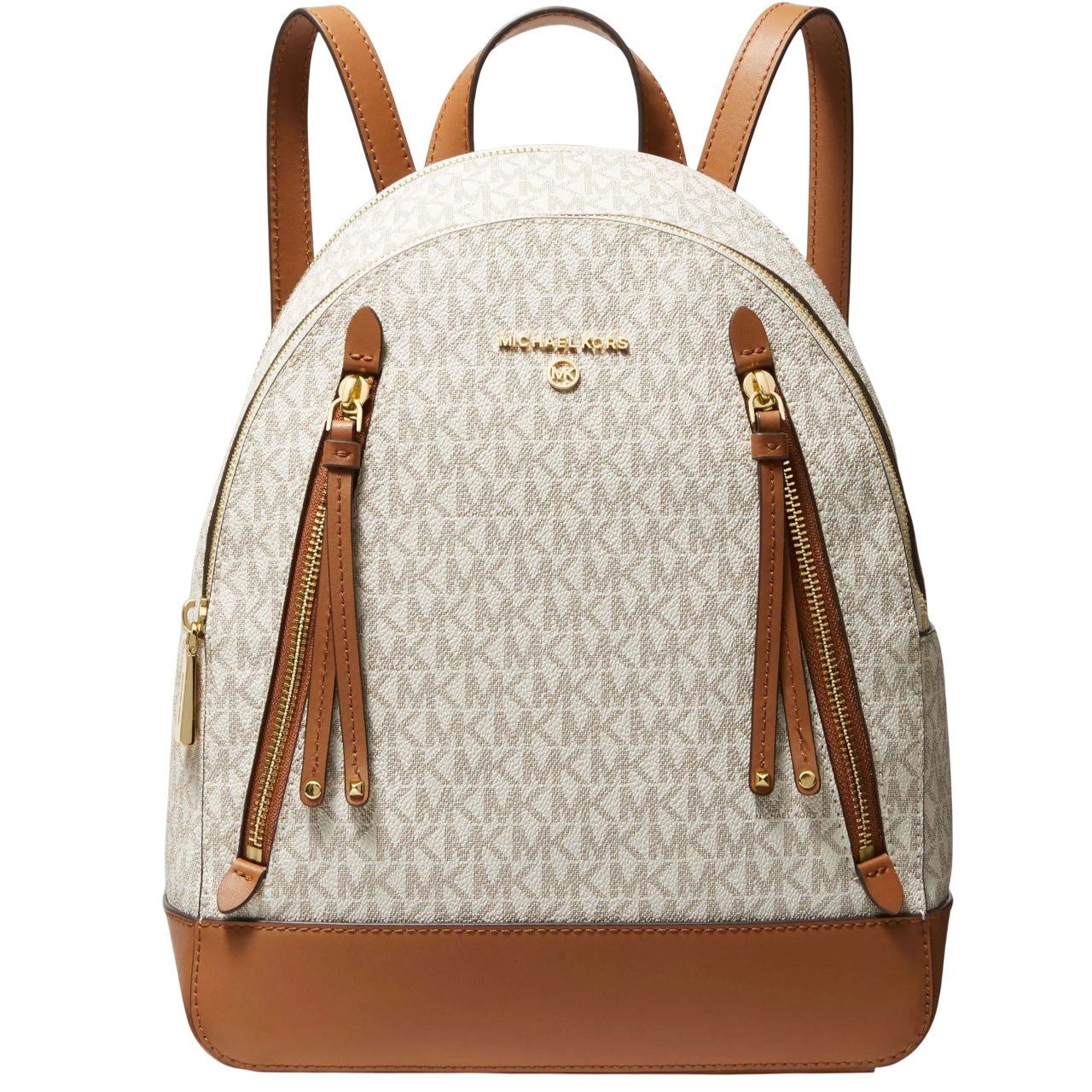 Ba lô Michael Kors Brooklyn Medium Monogram Backpack Vanilla White Acorn Brown 30H1GBNB2B149 2