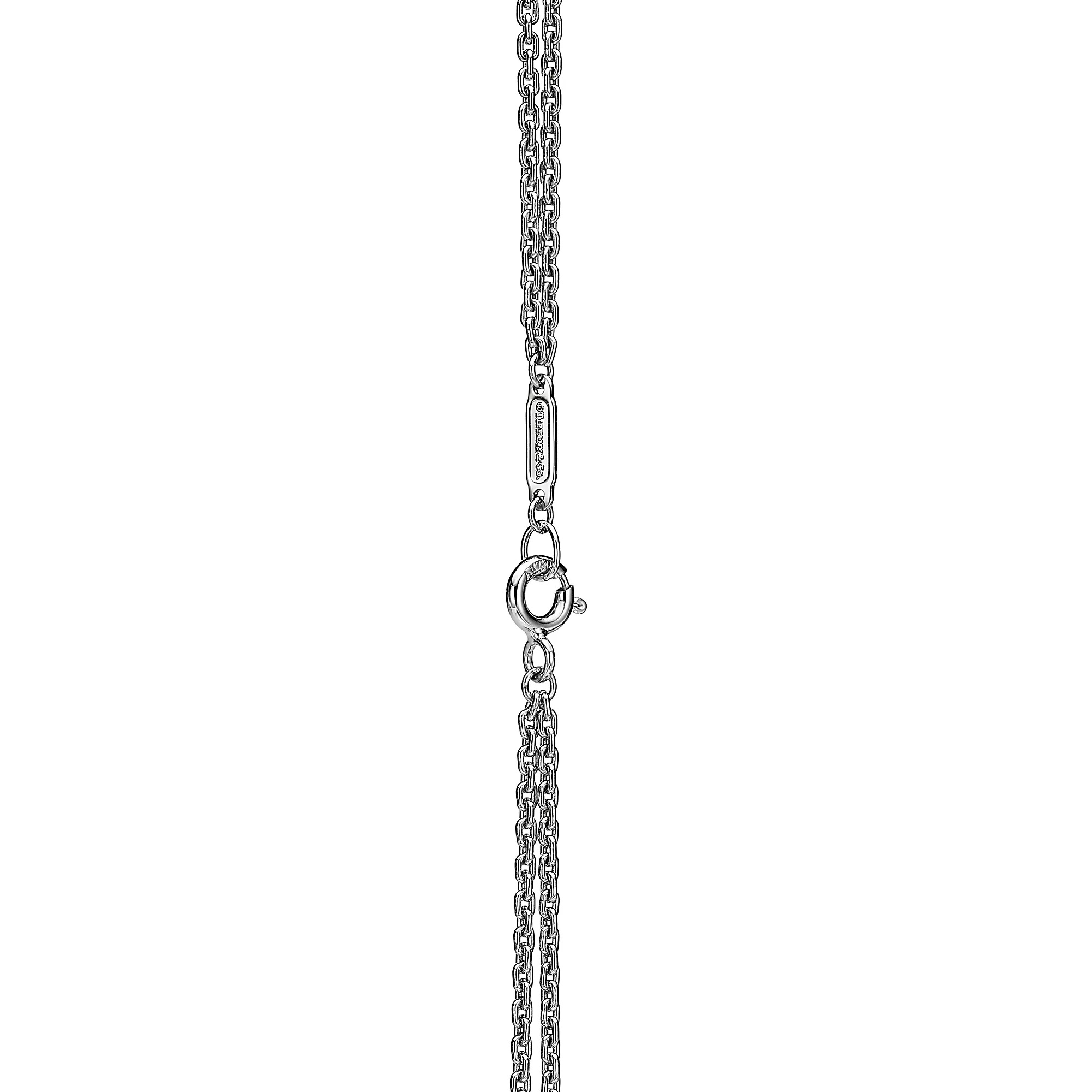 Dây chuyền nữ Tiffany Large Double Link Pendant in White Gold with Pavé Diamonds 5