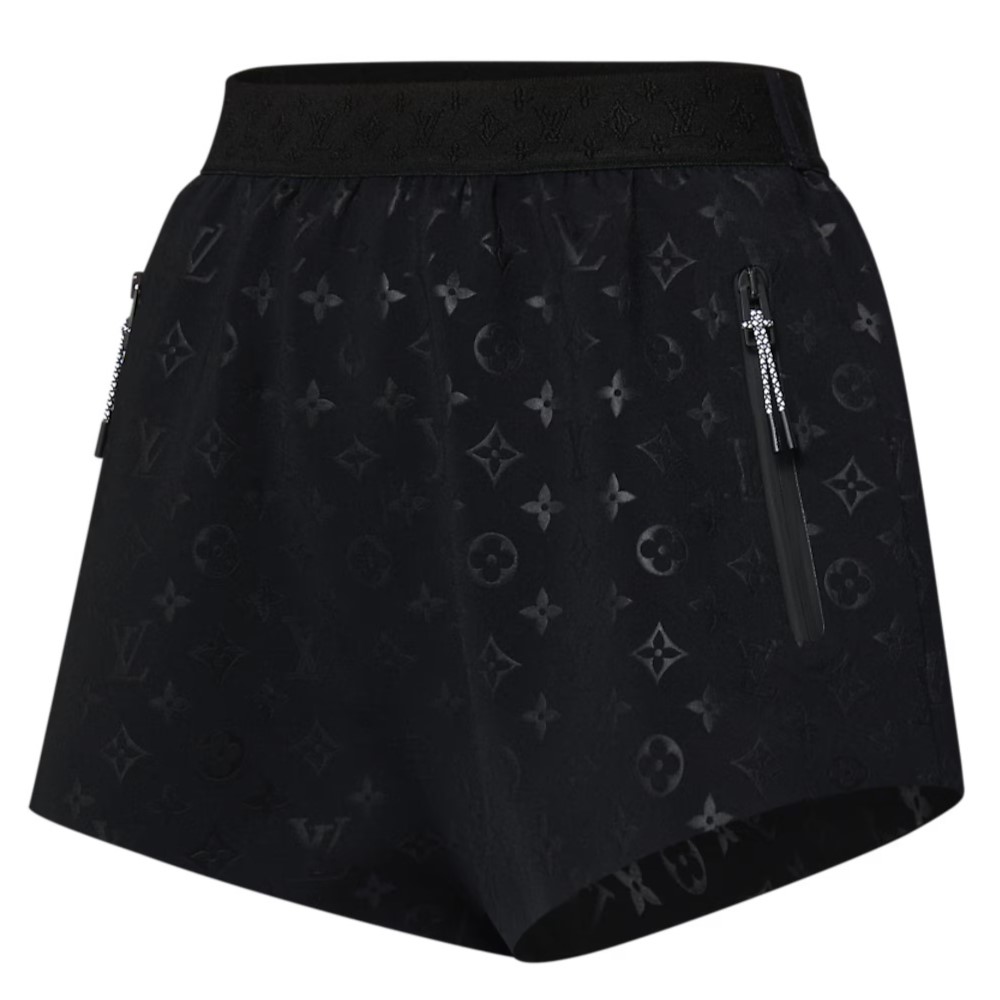 Quần ngắn thời trang LV Louis Vuitton Monogram Jogging Shorts Black 11