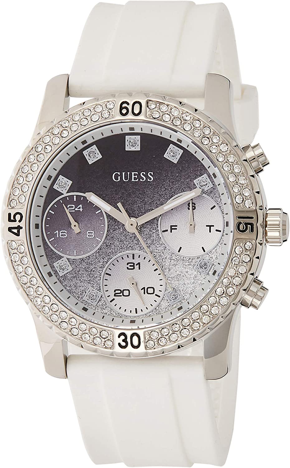 ĐỒNG HỒ NỮ DÂY SILICONE GUESS CONFETTI W1098L1 WOMEN´S WATCH 38 MM RUBBER STRAP WHITE BATTERY 3