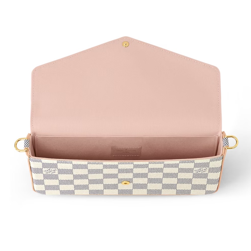 Túi đeo chéo LV nữ Louis Vuitton Félicie Pochette Damier Azur Canvas N40491 3