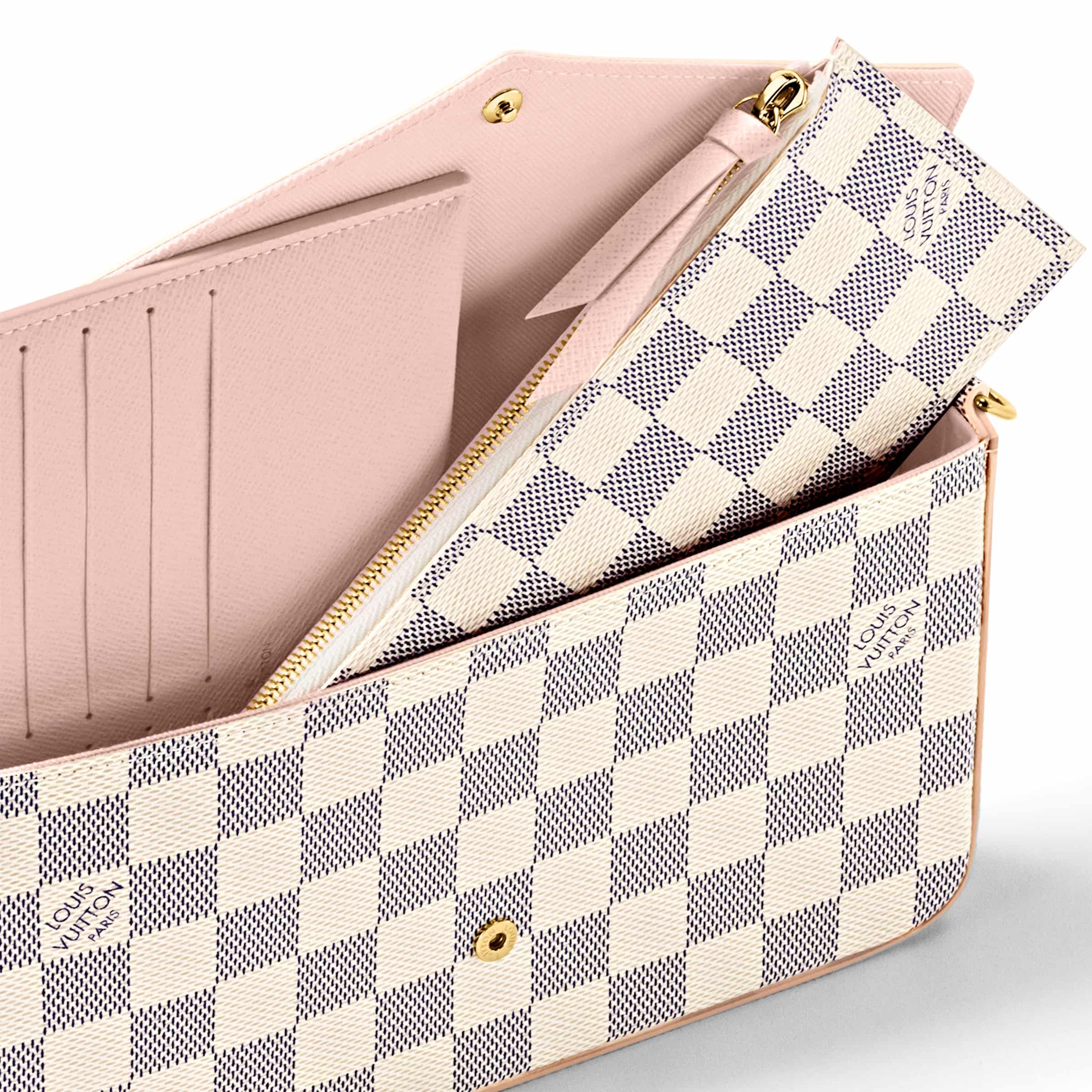 Túi đeo chéo LV nữ Louis Vuitton Félicie Pochette Damier Azur Canvas N40491 4