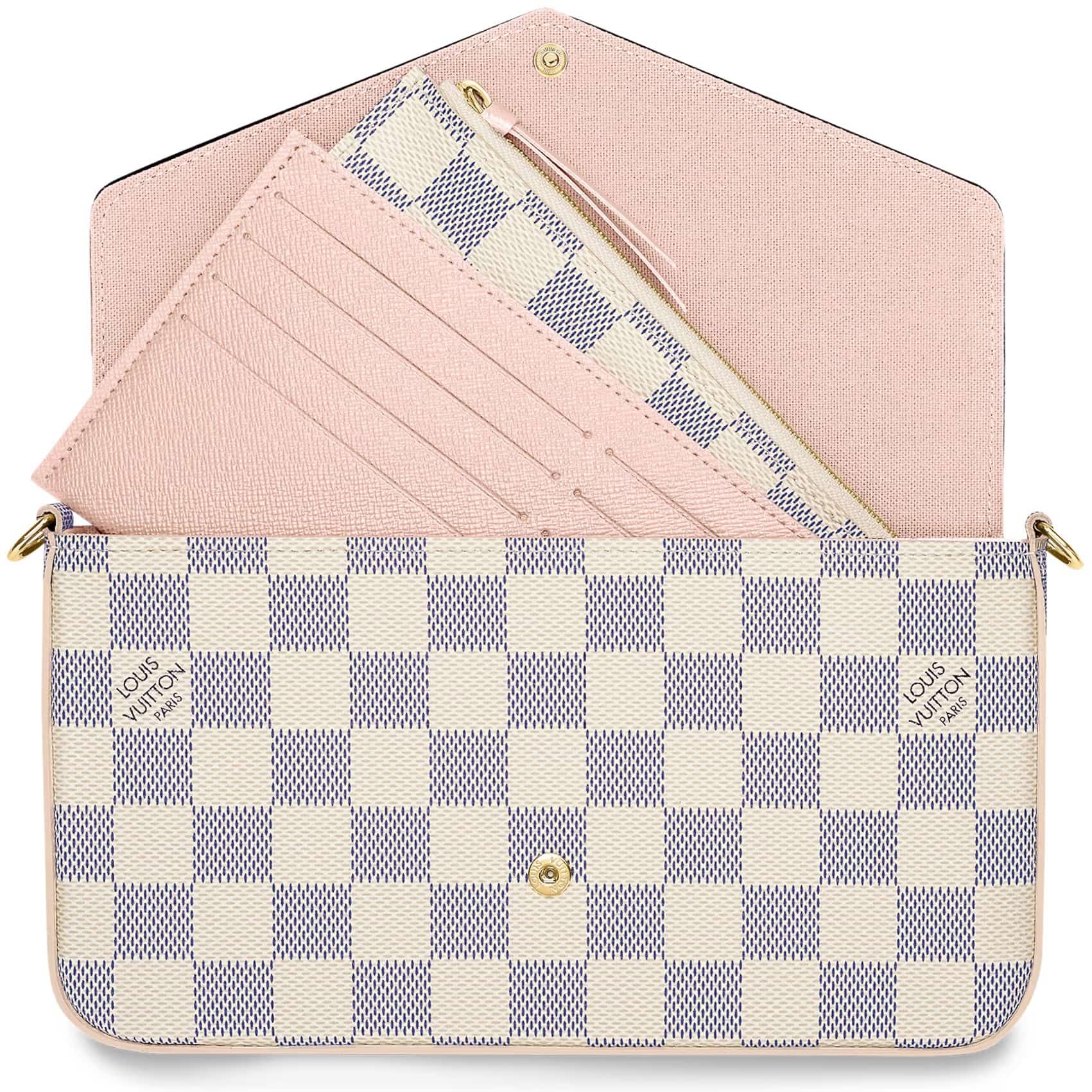 Túi đeo chéo LV nữ Louis Vuitton Félicie Pochette Damier Azur Canvas N40491 7