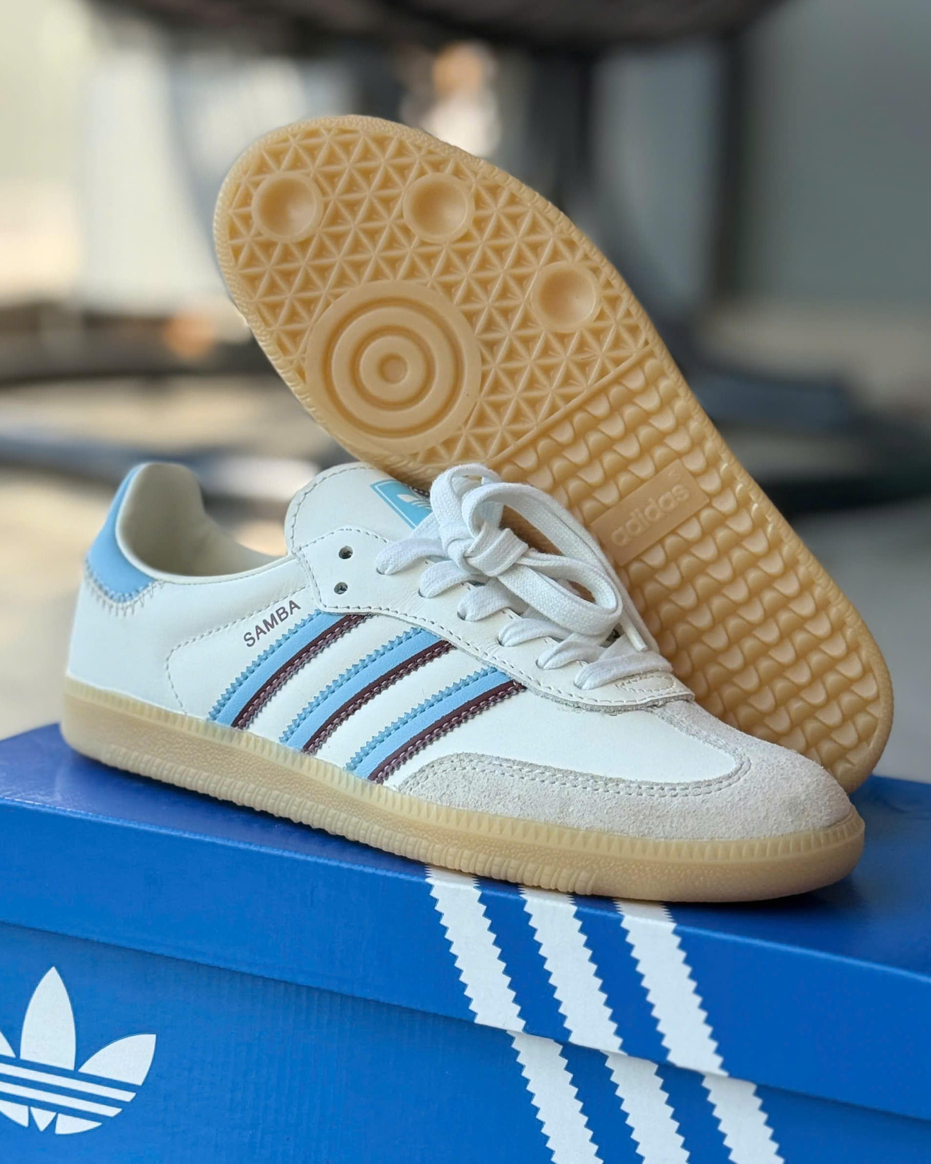 Giày thể thao Adidas Samba OG Shoes Wonder White Clear Sky JS5041 11