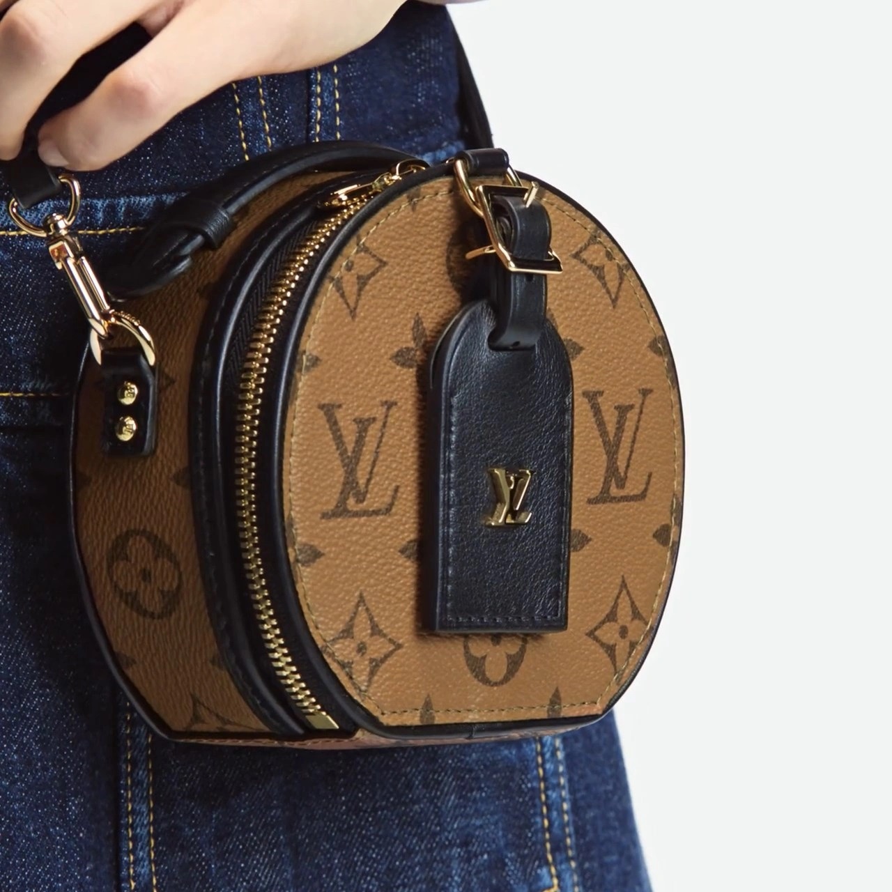 Túi xách tròn LV Louis Vuitton Mini Boite Chapeau Monogram Reverse M68276 6