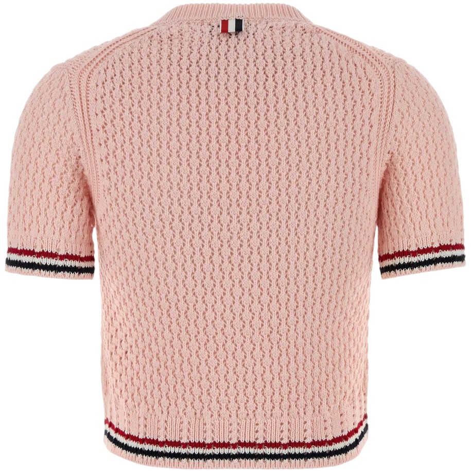 Áo nữ hồng Thom Browne Jacquard Cotton Sweater Light Pink 4