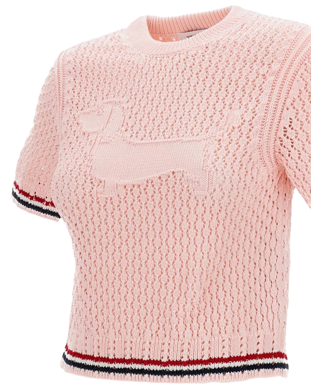 Áo nữ hồng Thom Browne Jacquard Cotton Sweater Light Pink 5