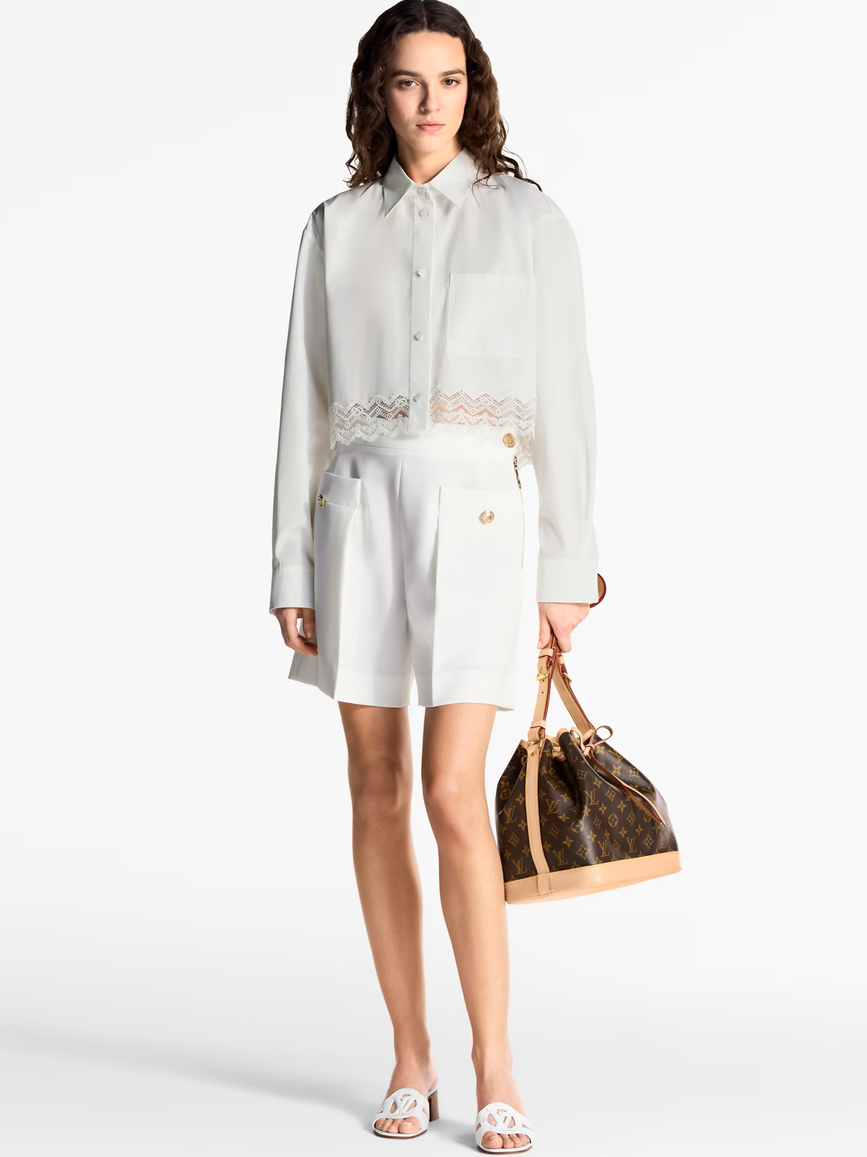 Áo sơ mi Louis Vuitton Lace Trim Shirt 1AHGWV 4