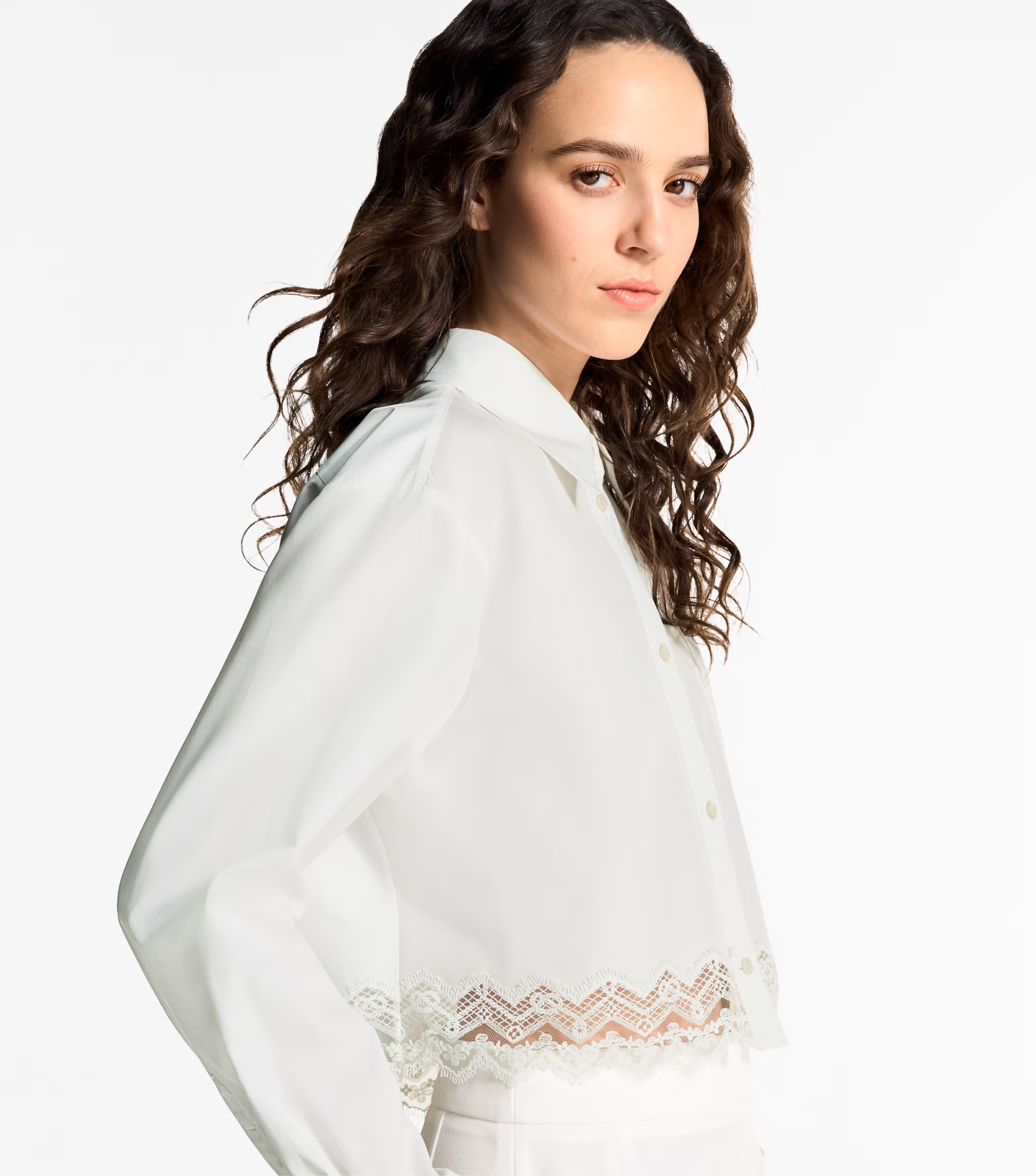 Áo sơ mi Louis Vuitton Lace Trim Shirt 1AHGWV 5