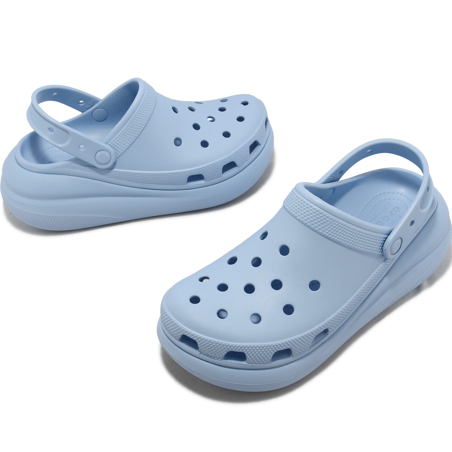 Giày đế cao Crocs Classic Crush Shimmer Clog Women Sandal Blue Calcite 2