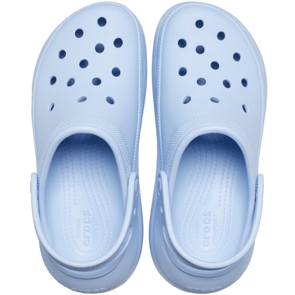 Giày đế cao Crocs Classic Crush Shimmer Clog Women Sandal Blue Calcite 6