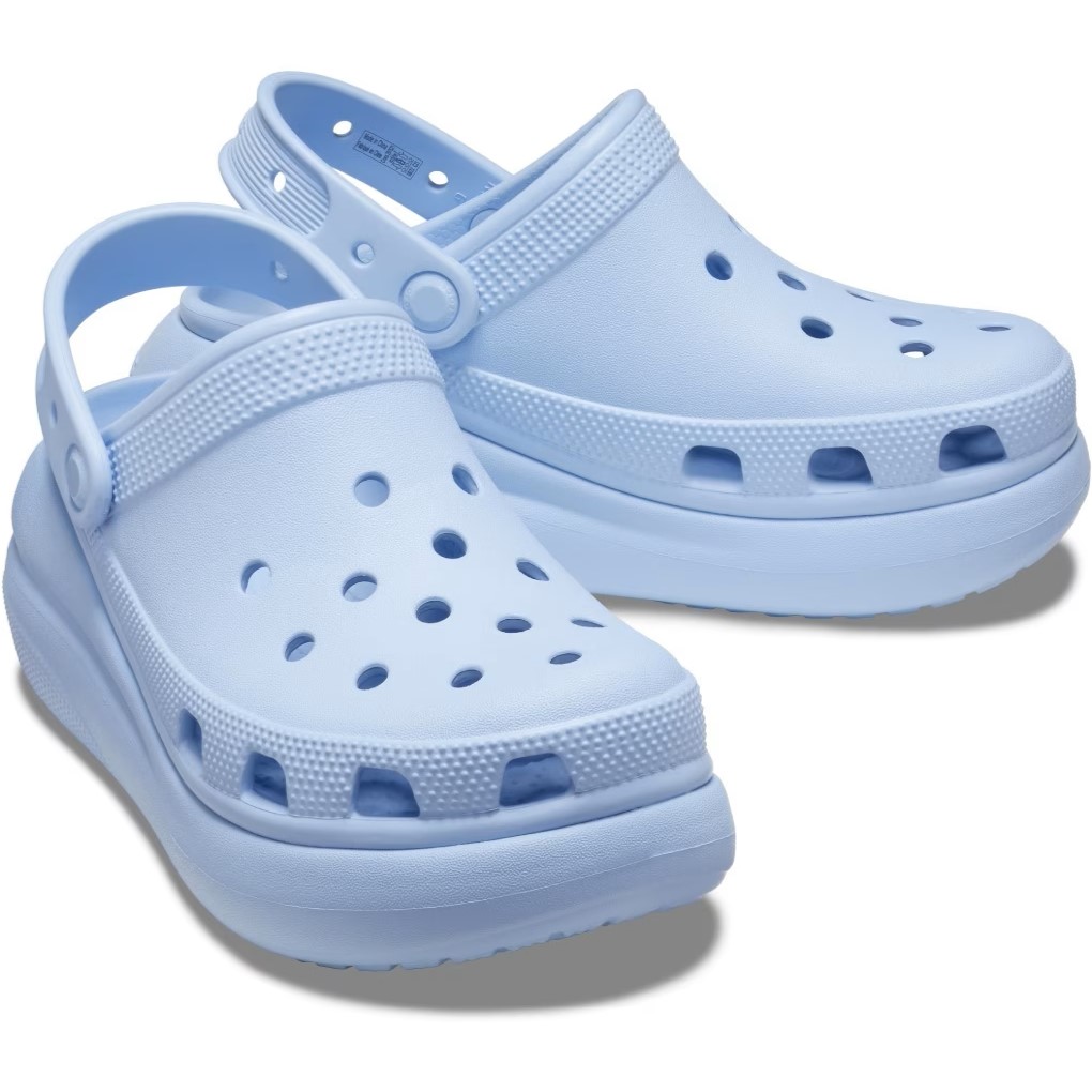 Giày đế cao Crocs Classic Crush Shimmer Clog Women Sandal Blue Calcite 5