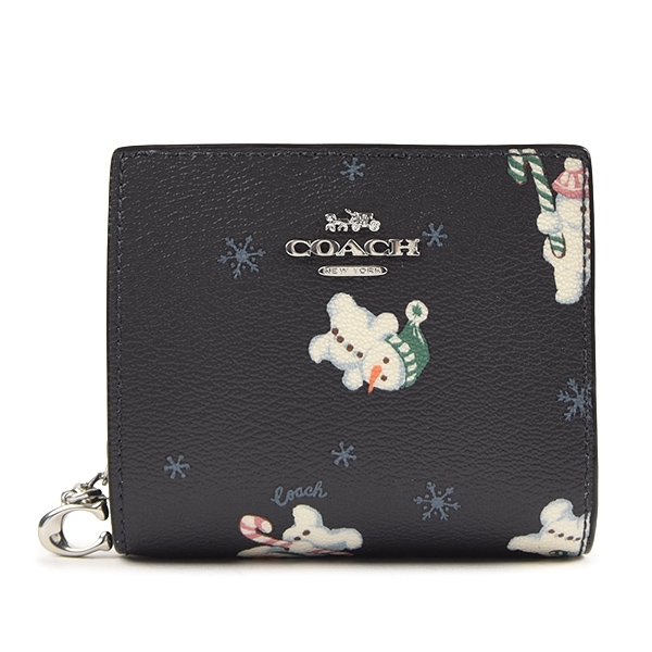 VÍ COACH NỮ BOXED SNAP WALLET AND PICTURE FRAME BAG CHARM WITH SNOWMAN PRINT 7