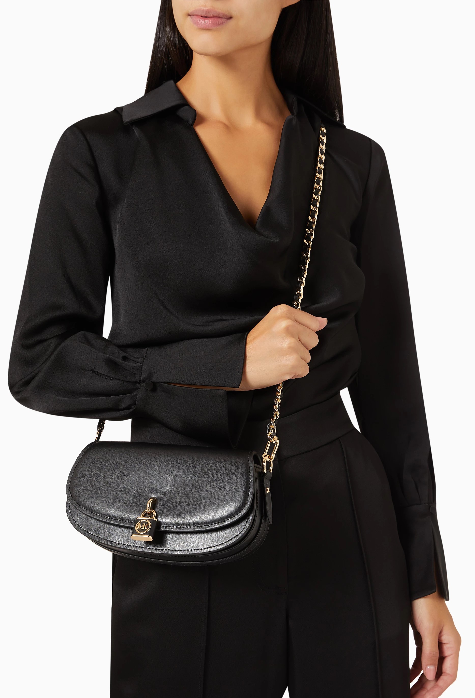 TÚI ĐEO CHÉO NỮ MICHAEL KORS MILA SMALL LEATHER SHOULDER BAG 30F3GIMM1L 2