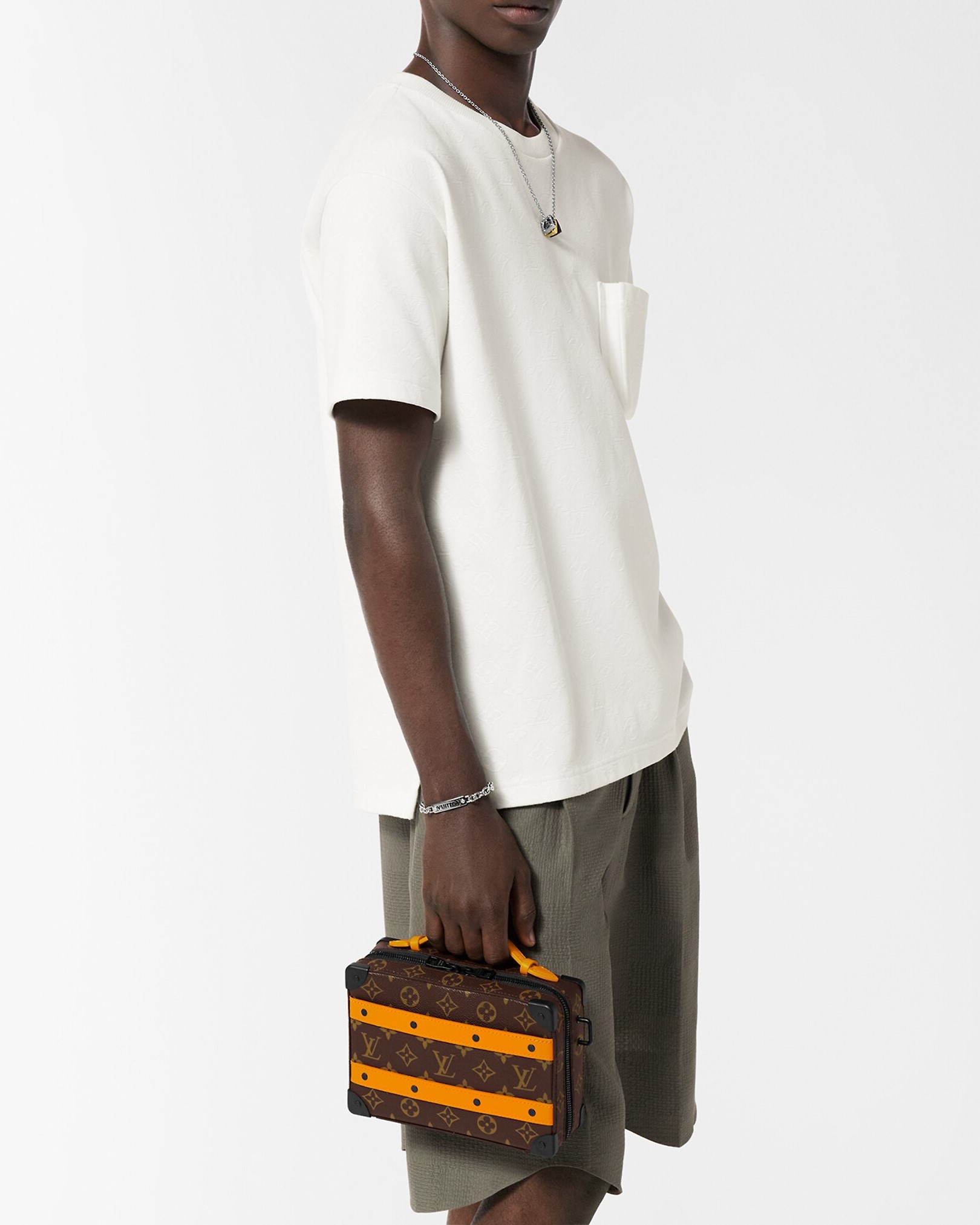 TÚI ĐEO CHÉO DÁNG CỐP LV LOUIS VUITTON HANDLE SOFT TRUNK RADIANT SUN MONOGRAM MACASSAR CANVAS 4
