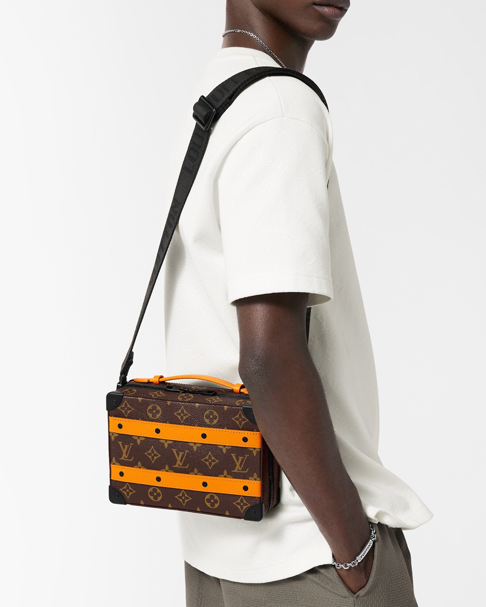 TÚI ĐEO CHÉO DÁNG CỐP LV LOUIS VUITTON HANDLE SOFT TRUNK RADIANT SUN MONOGRAM MACASSAR CANVAS 7