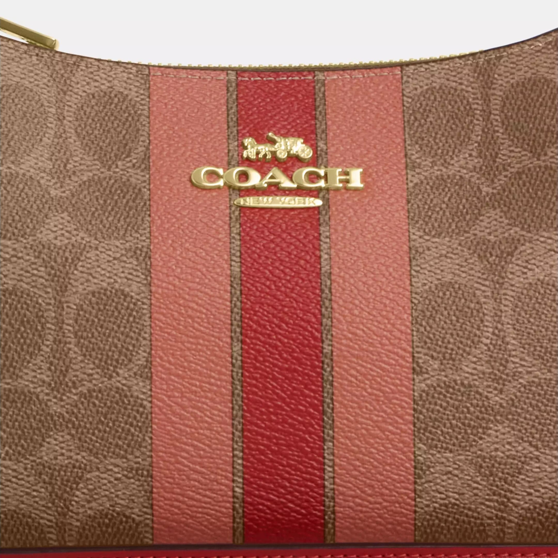 Túi đeo chéo Coach Teri Shoulder Bag In Signature Canvas With Stripe Tan Multi CAL81 4