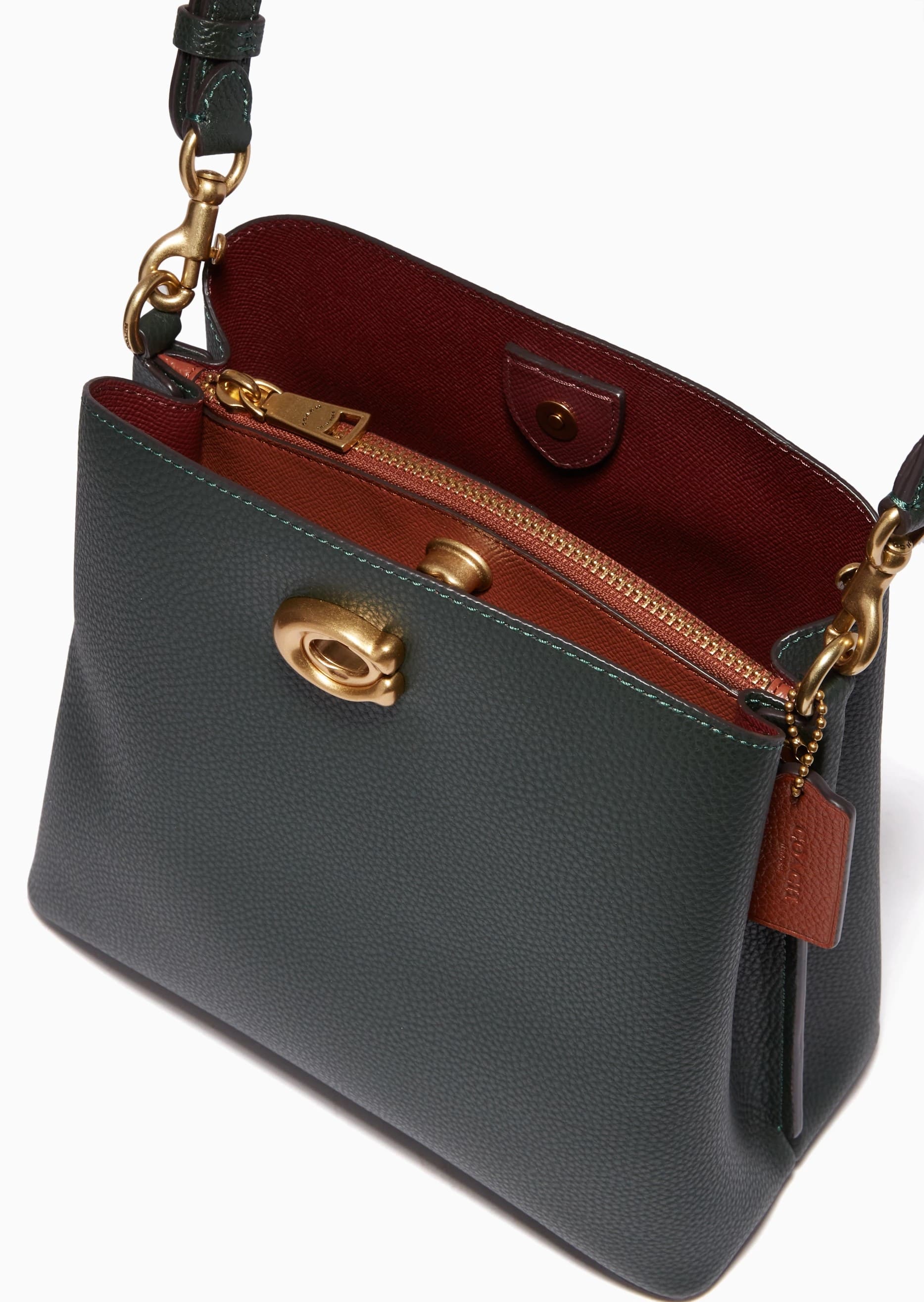 Túi đeo chéo Coach Willow Bucket Bag In Colorblock Amazon Green Multi C3766 2