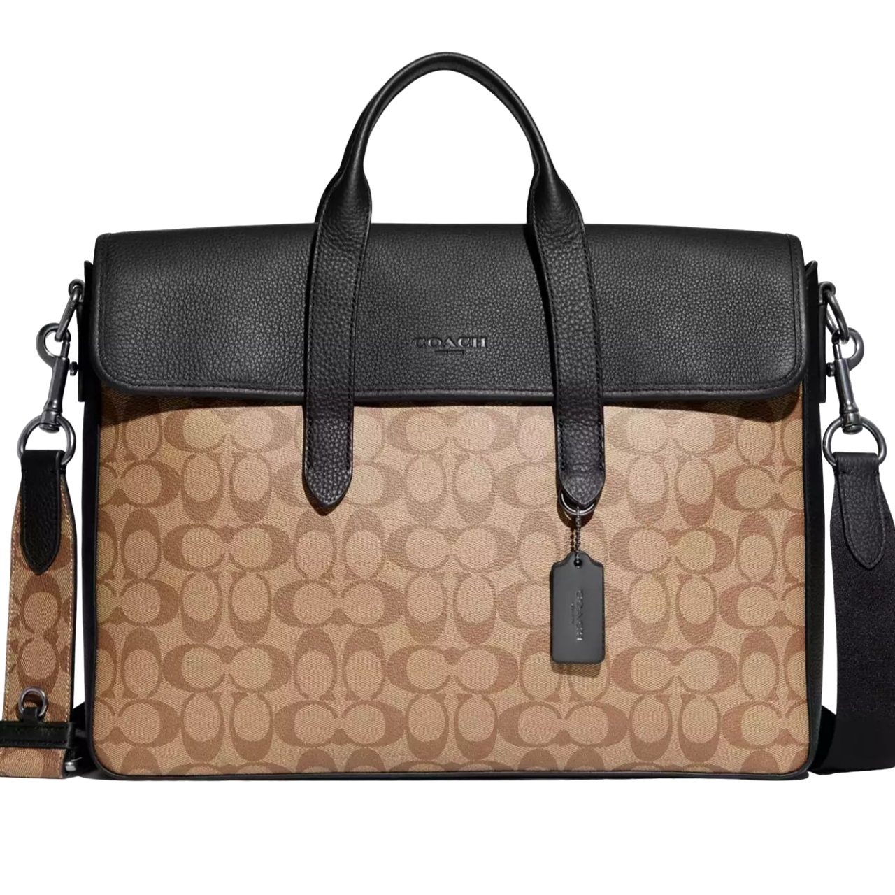 Cặp laptop Nam Coach Sullivan Portfolio Brief In Signature Canvas Khaki Black C9873 4