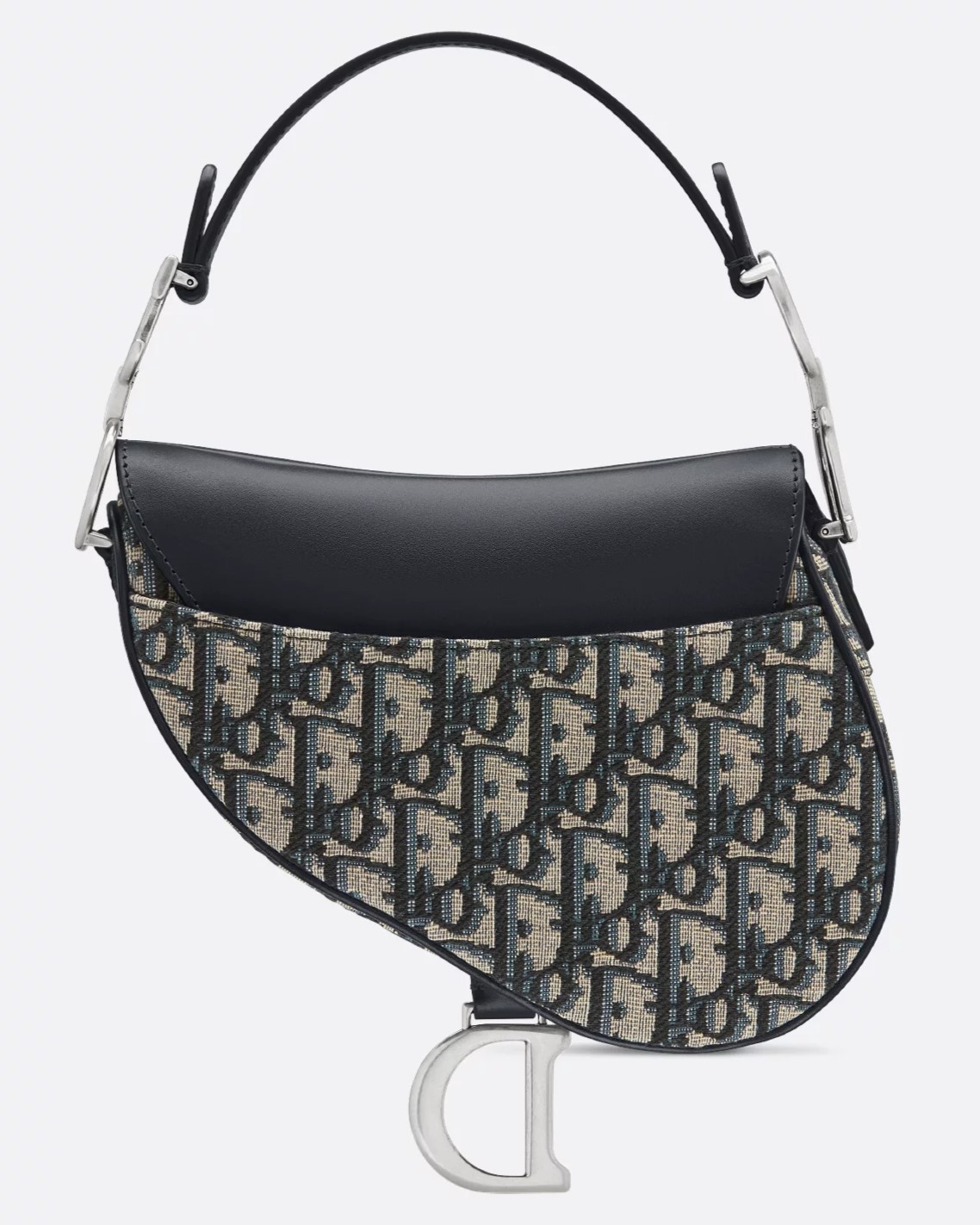 Túi đeo chéo yên ngựa Dior Mini Saddle Bag with Strap Blue Dior Oblique Jacquard and Smooth Calfskin 4
