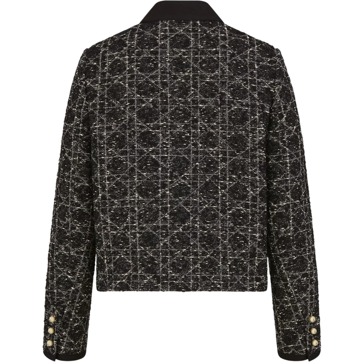 Áo khoác nữ Dior Macrocannage Jacket Black Cotton-Blend Tweed 6