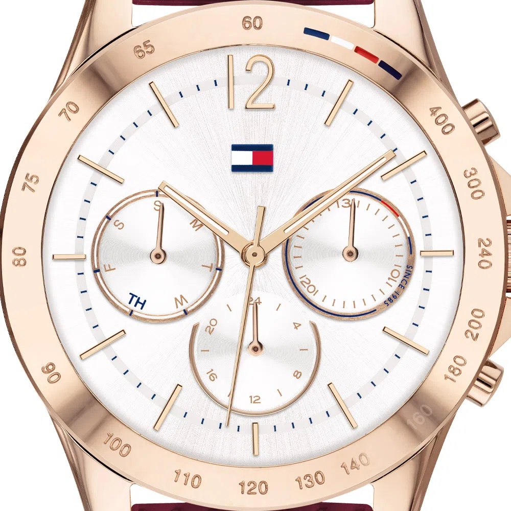 ĐỒNG HỒ ĐEO TAY NỮ TOMMY HILFIGER ROSE GOLD SPORT WATCH WITH RED SILICONE STRAP HAVEN ANALOG WATCH FOR WOMEN TH1782200W 10