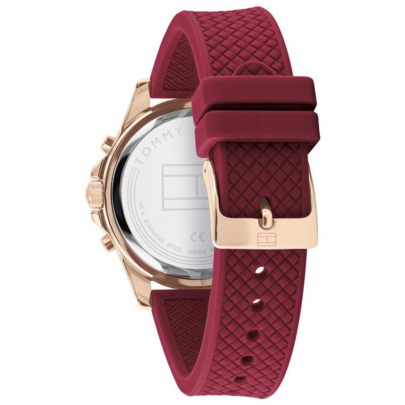 ĐỒNG HỒ ĐEO TAY NỮ TOMMY HILFIGER ROSE GOLD SPORT WATCH WITH RED SILICONE STRAP HAVEN ANALOG WATCH FOR WOMEN TH1782200W 12