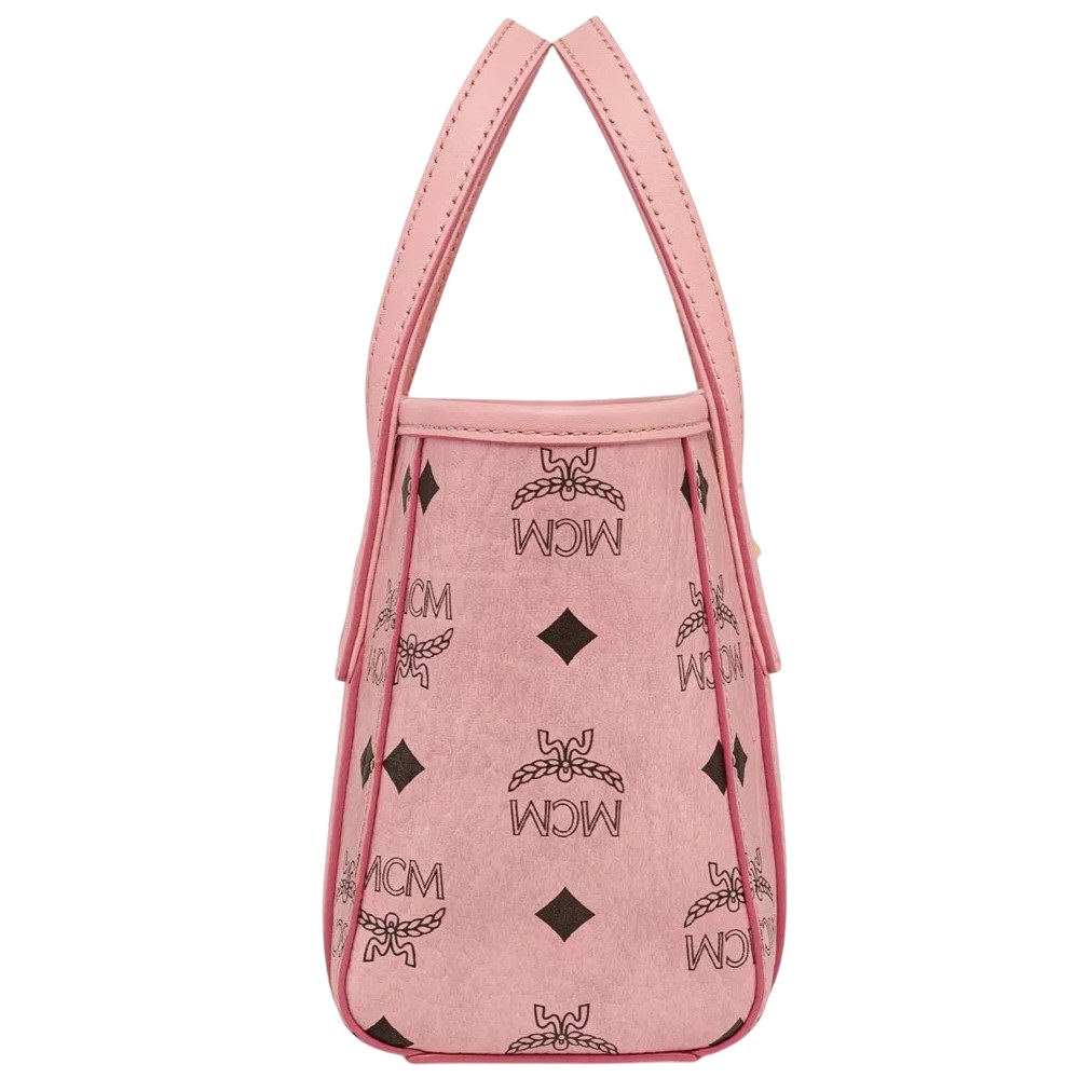 Túi đeo chéo MCM nữ Toni X-Mini Top-Zip Shopper in Visetos Soft Pink 1