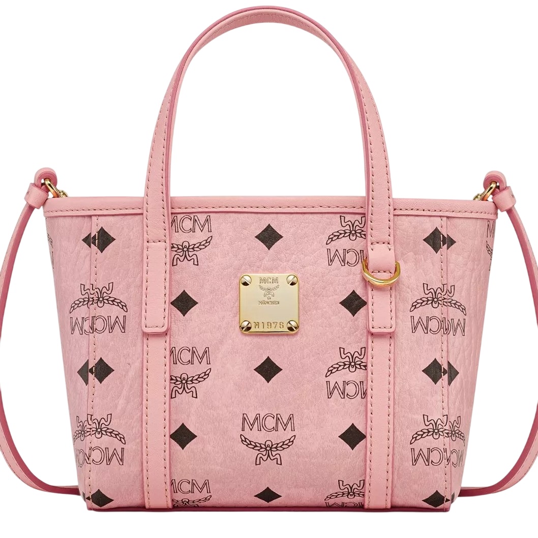 Túi đeo chéo MCM nữ Toni X-Mini Top-Zip Shopper in Visetos Soft Pink 5