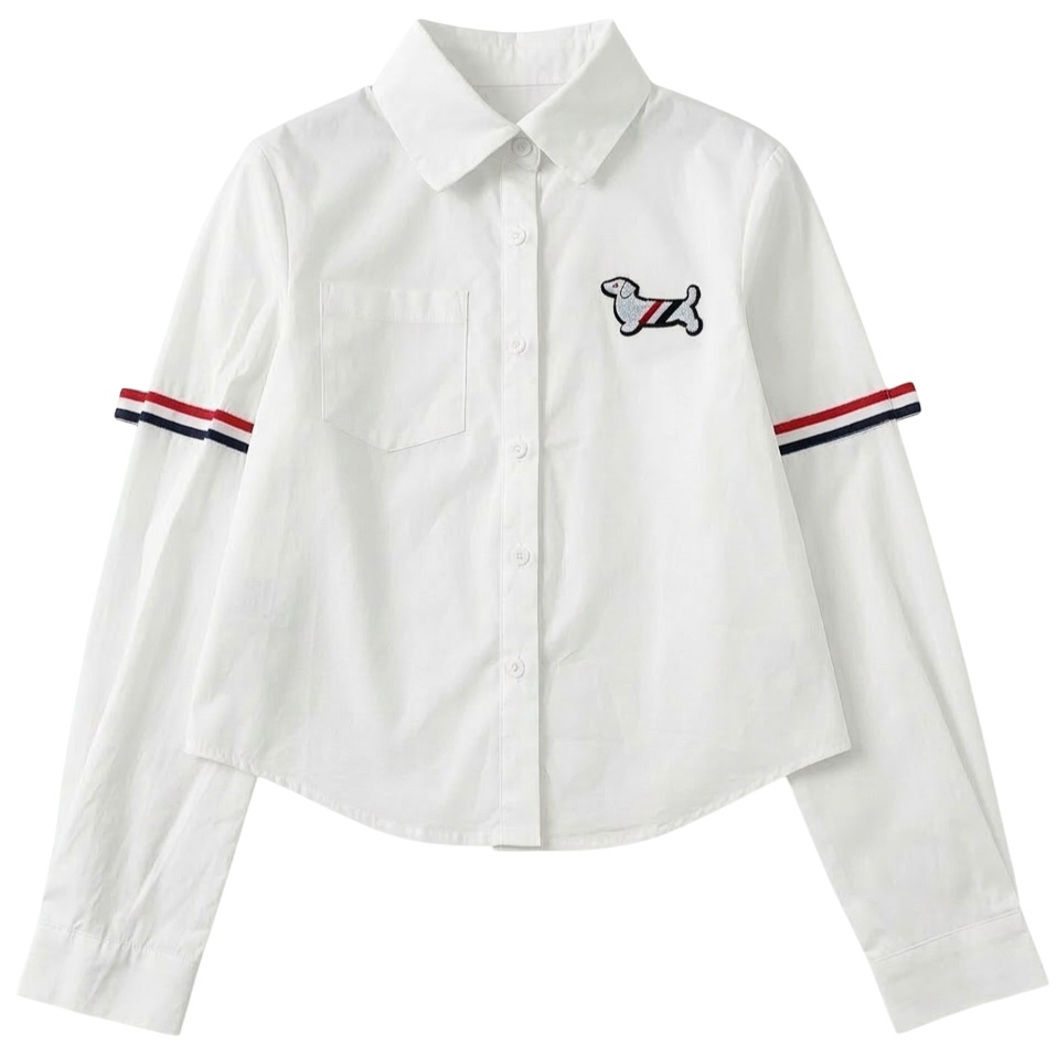 Áo sơ mi tay dài hoa tiết chó Thom Browne 1