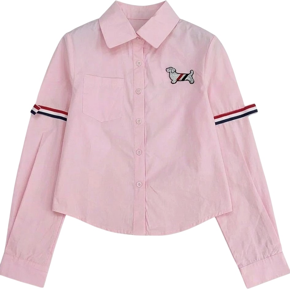 Áo sơ mi tay dài hoa tiết chó Thom Browne 9