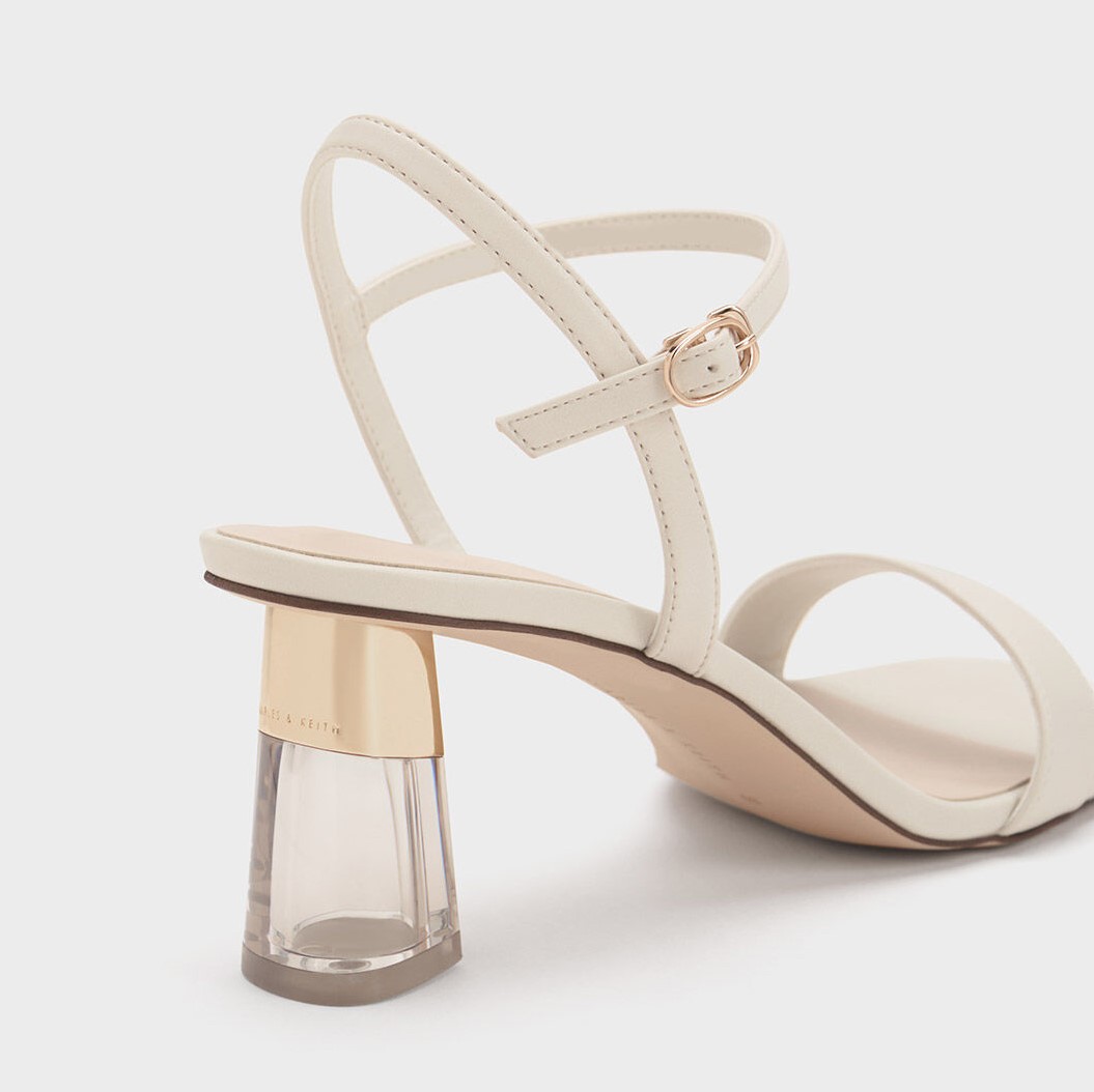 GIÀY SANDAL CAO GÓT NỮ CHARLES AND KEITH CLEAR TRAPEZE HEEL SANDALS 12