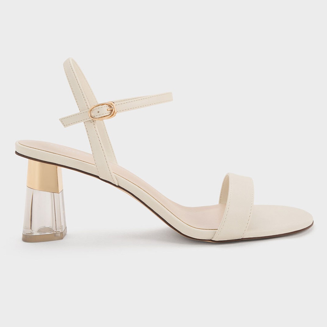 GIÀY SANDAL CAO GÓT NỮ CHARLES AND KEITH CLEAR TRAPEZE HEEL SANDALS 14