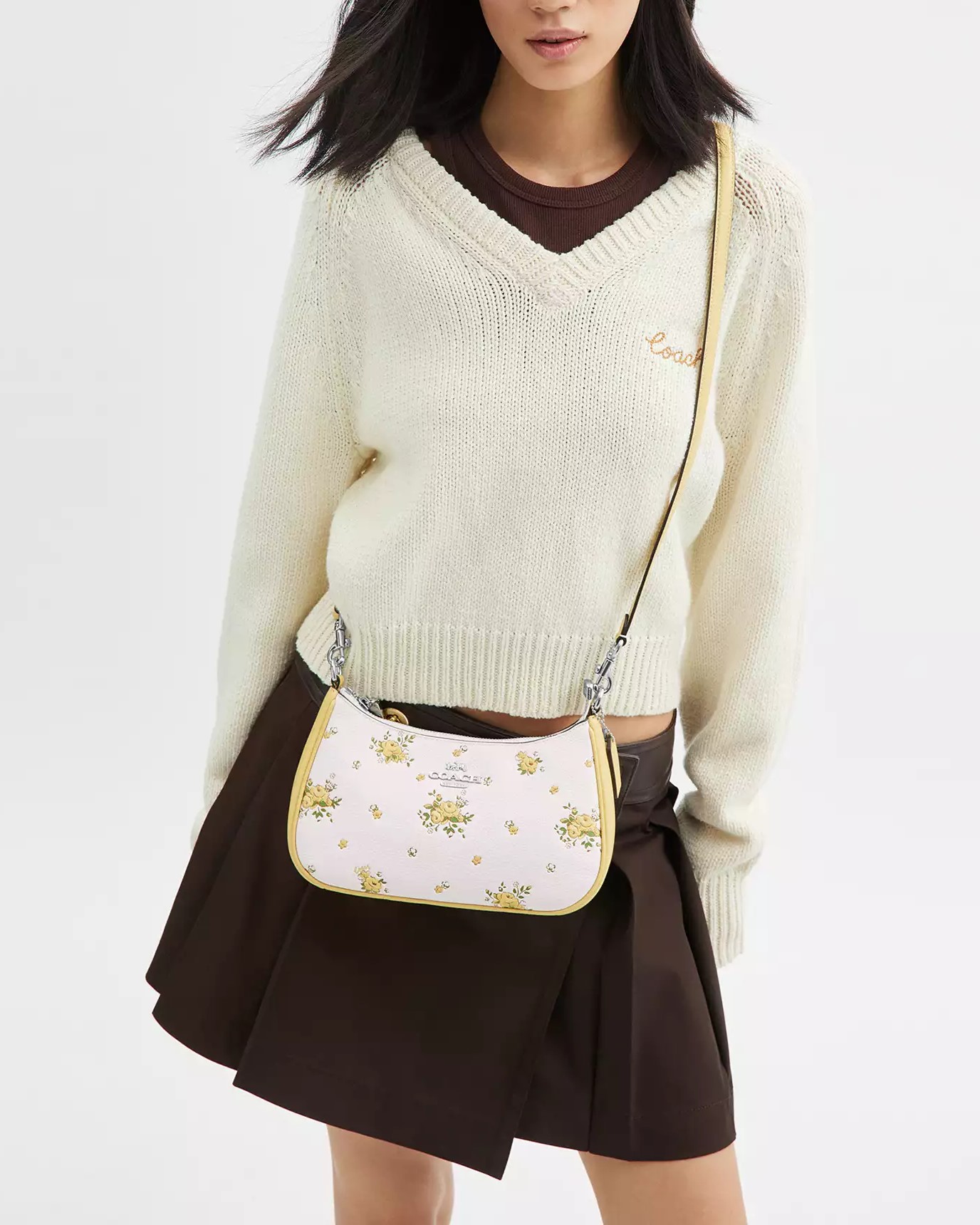 Túi Coach Teri Shoulder Bag With Floral Print Chalk Multi CAL45 9