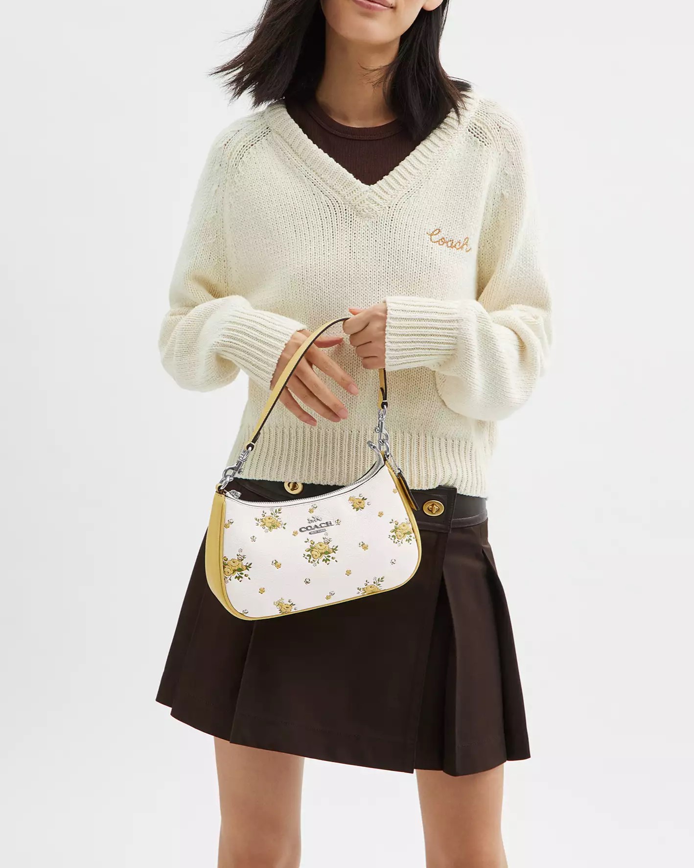 Túi Coach Teri Shoulder Bag With Floral Print Chalk Multi CAL45 10