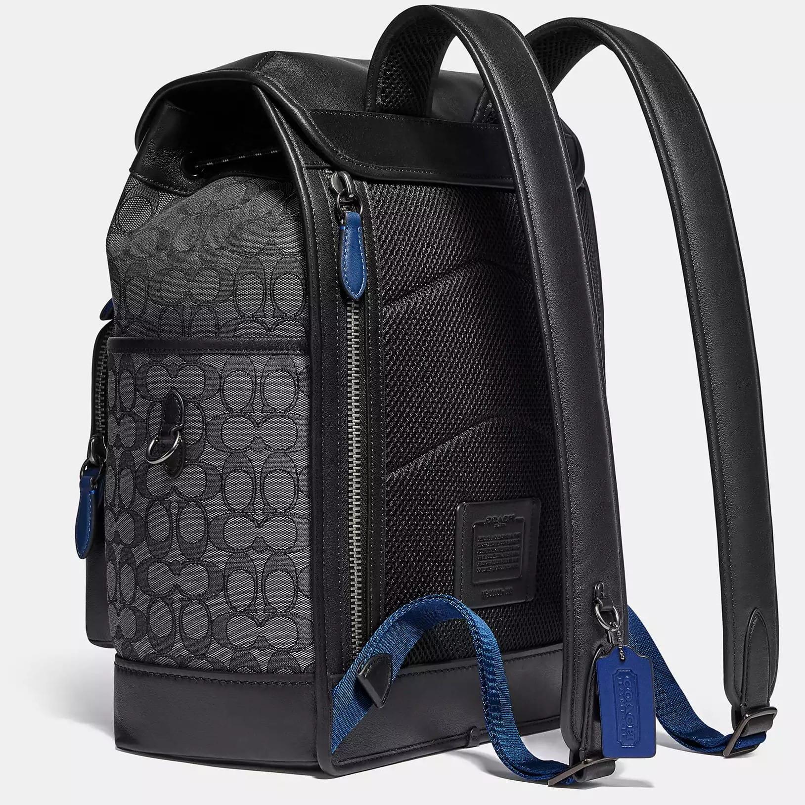 BA LÔ SIZE LỚN NAM COACH LEAGUE FLAP BACKPACK IN SIGNATURE JACQUARD C3793 1
